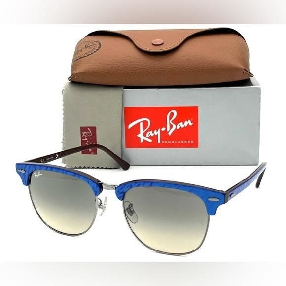 RayBan Ray Ban RB3016F Wrinkled Blue on Brown / Gray Gradient 55mm Size ONE SIZE - 1 Thumbnail