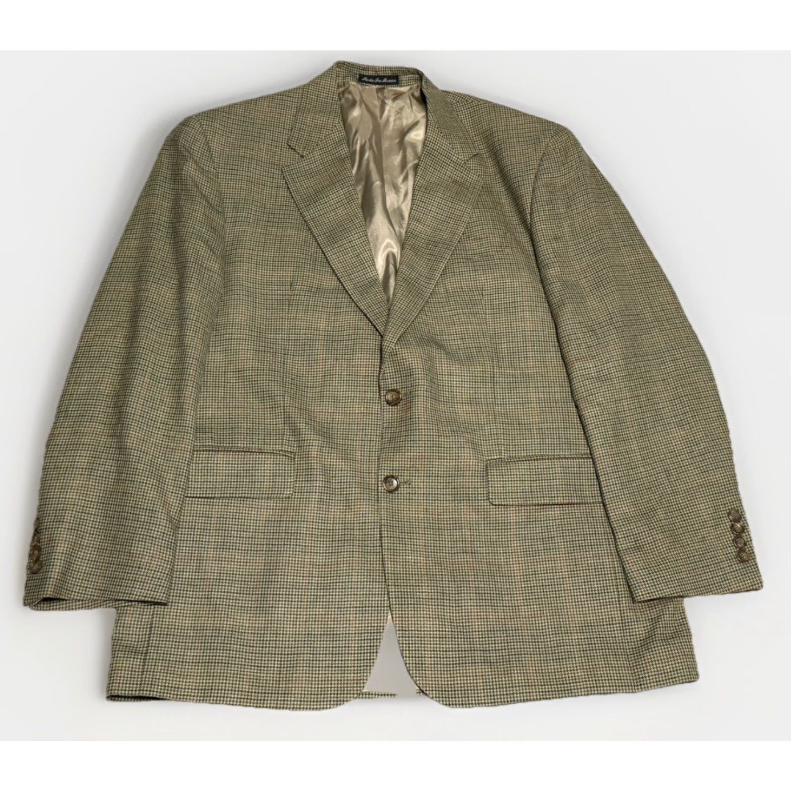 Ralph Lauren Ralph Lauren Mens Blazer Sport Coat Houndstooth Wool Silk 42R Notch Lapel Single-Breasted 2-Button Front Dress Coat Size 42R - 2 Thumbnail