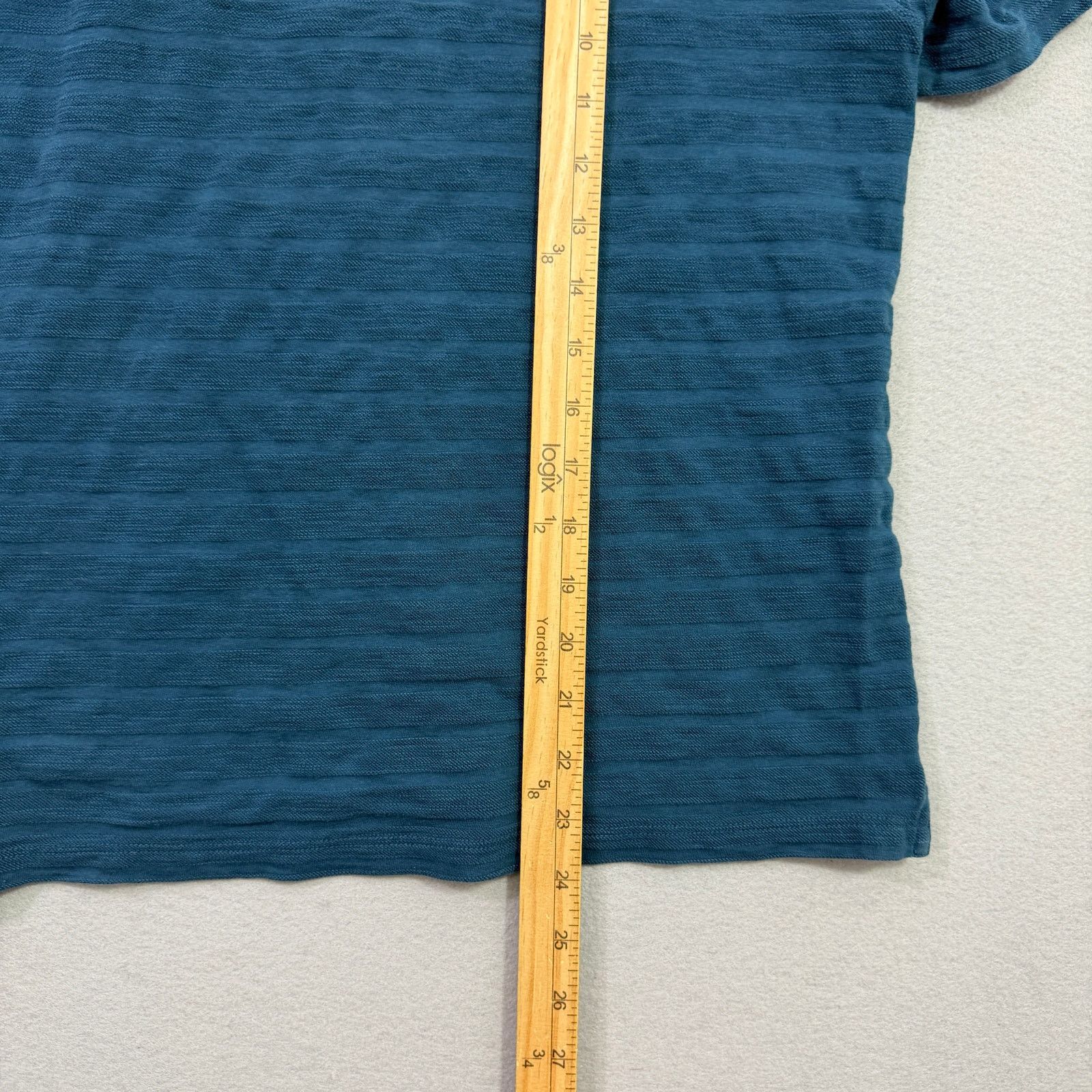 John Varvatos John Varvatos Striped Short Sleeve Polo Shirt Medium Blue Size US M / EU 48-50 / 2 - 8 Thumbnail