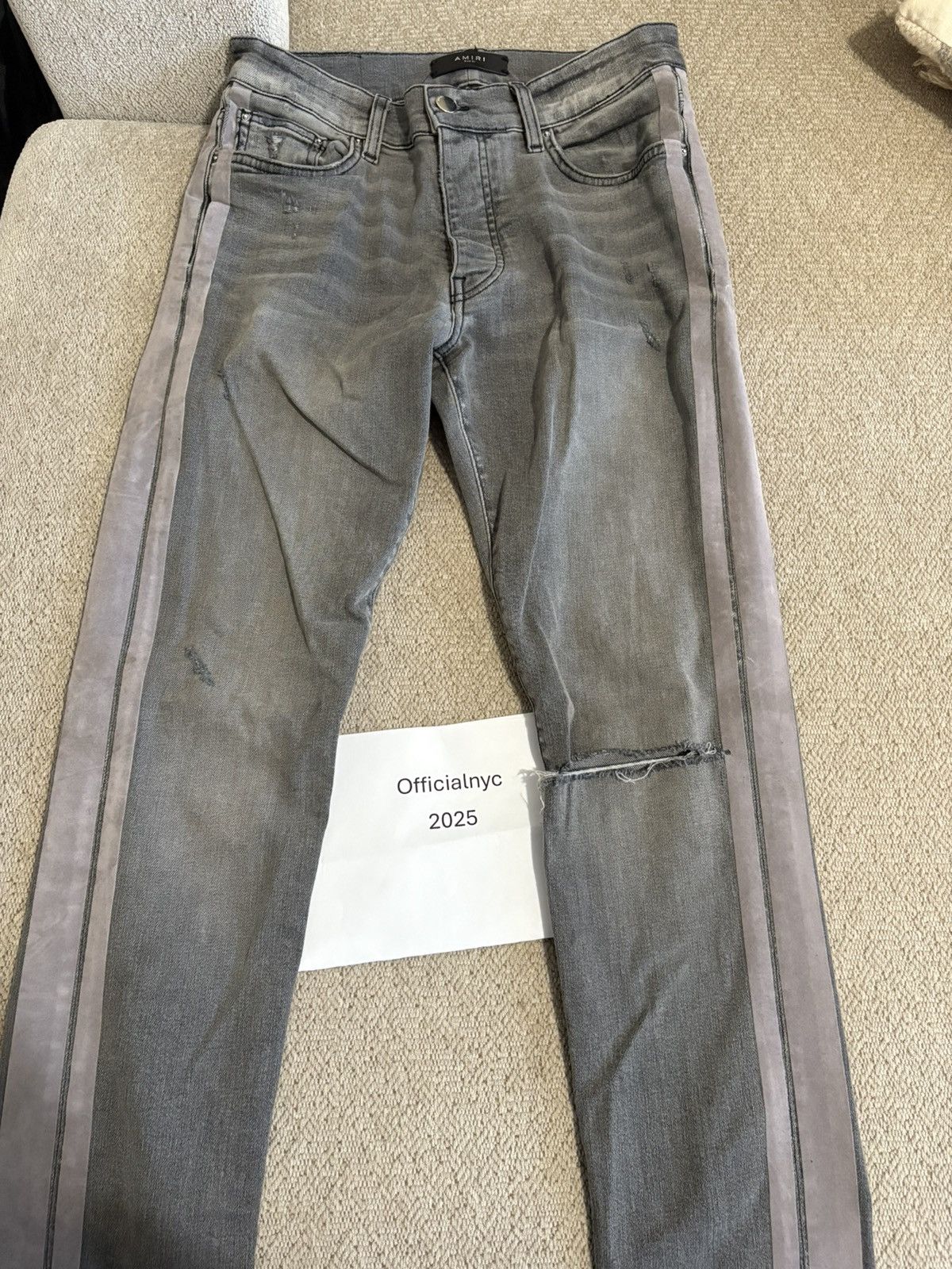 Amiri Amiri side stripe denim Size US 31 - 4 Thumbnail