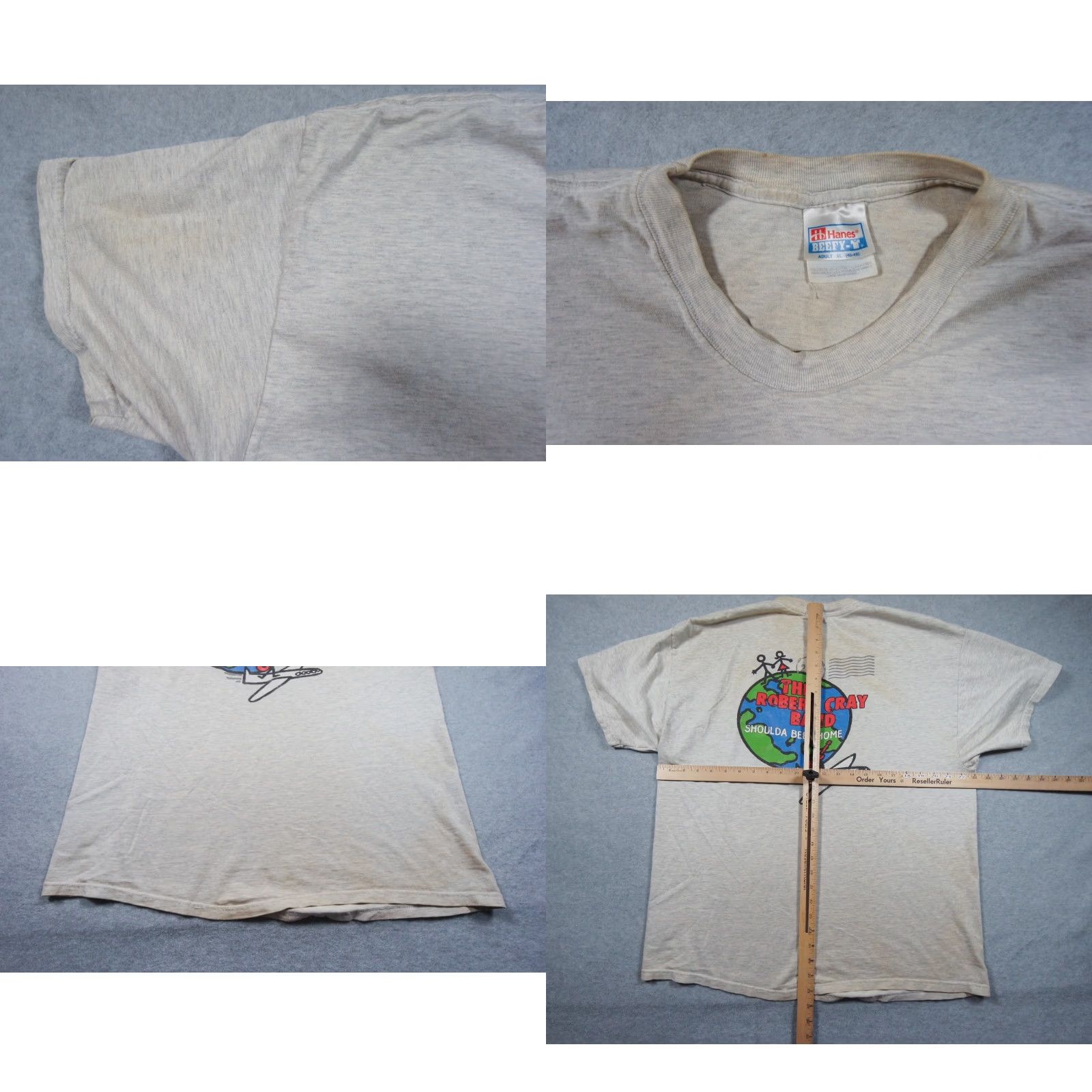 Hanes VINTAGE Hanes The Robert Gray Band Shirt Men XL Gray Cotton Short Sleeve Crew Neck Logo Tee 2000s Band Music Mens XLarge (Guitarist) Size US XL / EU 56 / 4 - 8 Thumbnail