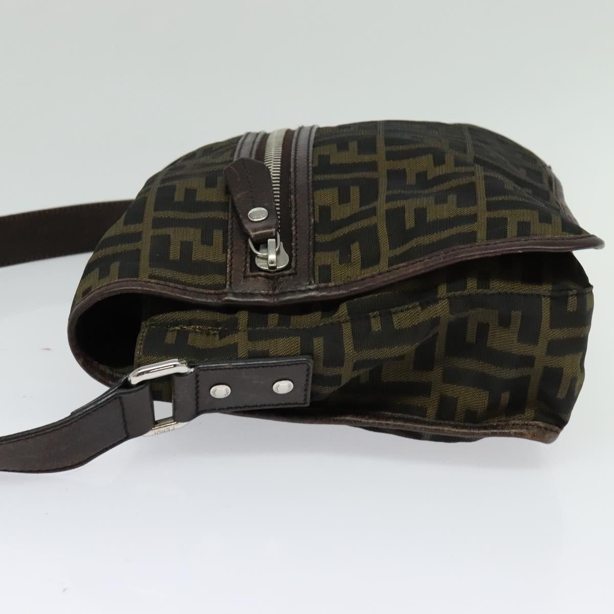 Fendi FENDI Zucca Canvas Shoulder Bag Black Brown Size ONE SIZE - 4 Thumbnail