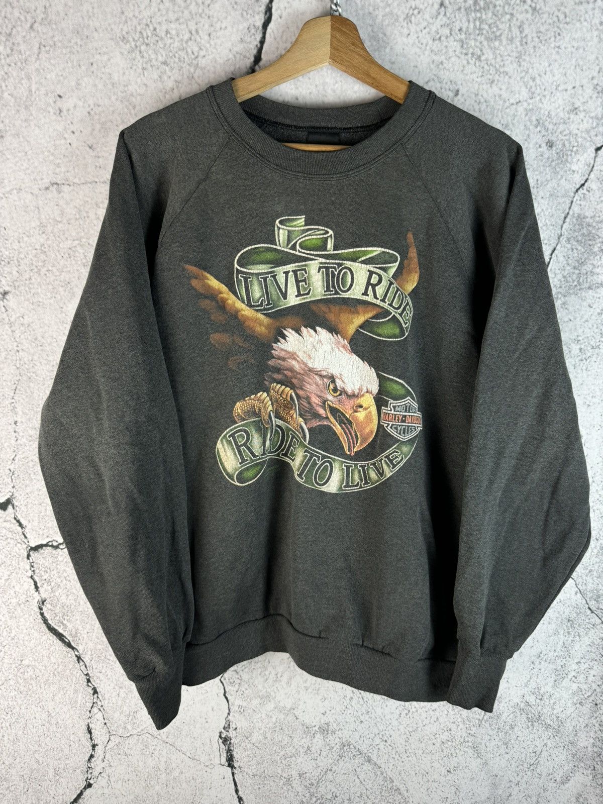 Harley Davidson Vintage Harley Davidson 80s Biker 3D emblem Sweatshirt Size US XL / EU 56 / 4 - 1 Thumbnail