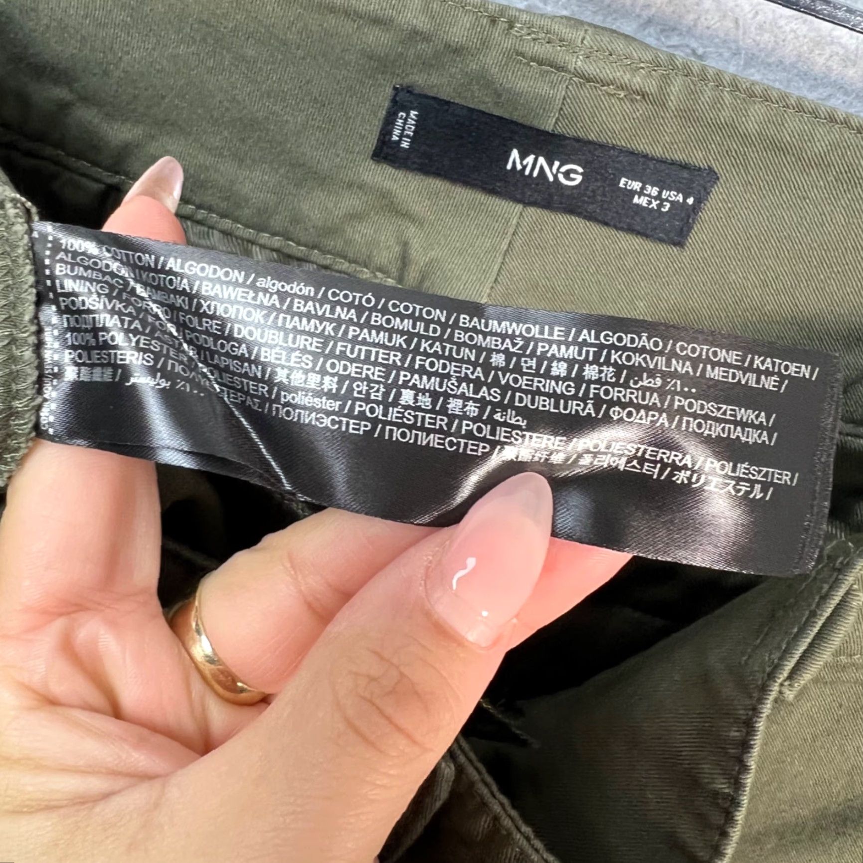 Mango Mango Skirt Womens 4 Olive Green Pleated Mini Cotton Blend Adult Regular Short Spring Summer Womens Size 27" / US 4 / IT 40 - 4 Thumbnail