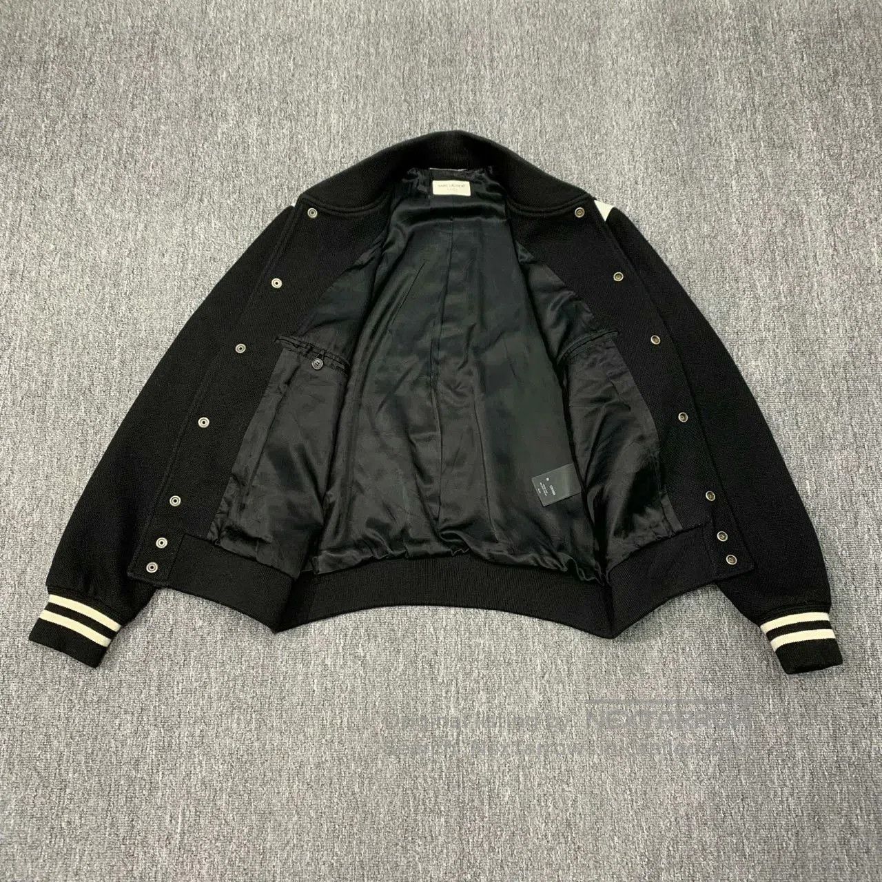 Saint Laurent Paris black and white varsity jacket by SLP. Size US L / EU 52-54 / 3 - 6 Thumbnail