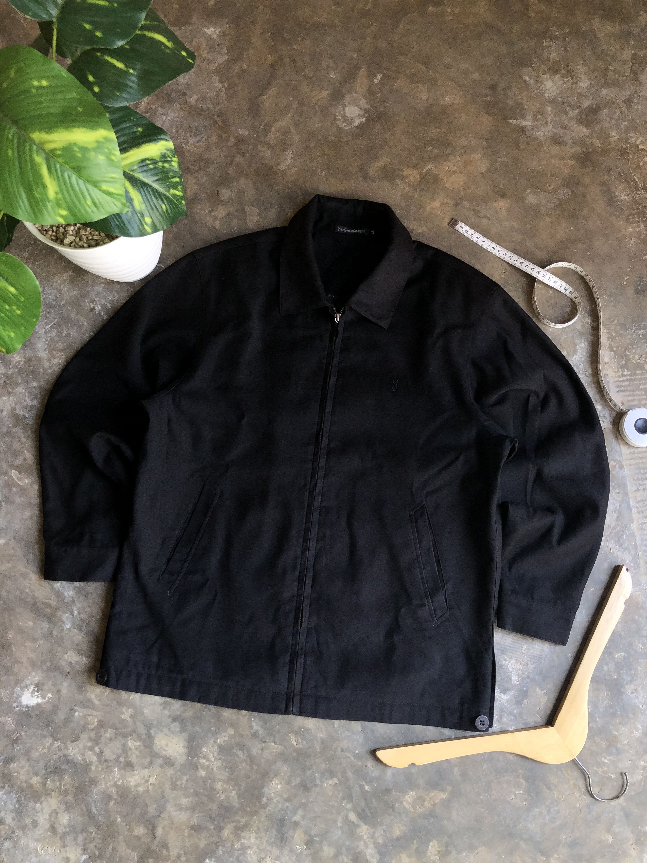 YVES SAINT LAURENT pour homme ロゴ ジャケット M Yves Saint Laurent Pour Homme Spellout Big Logo Embroidery