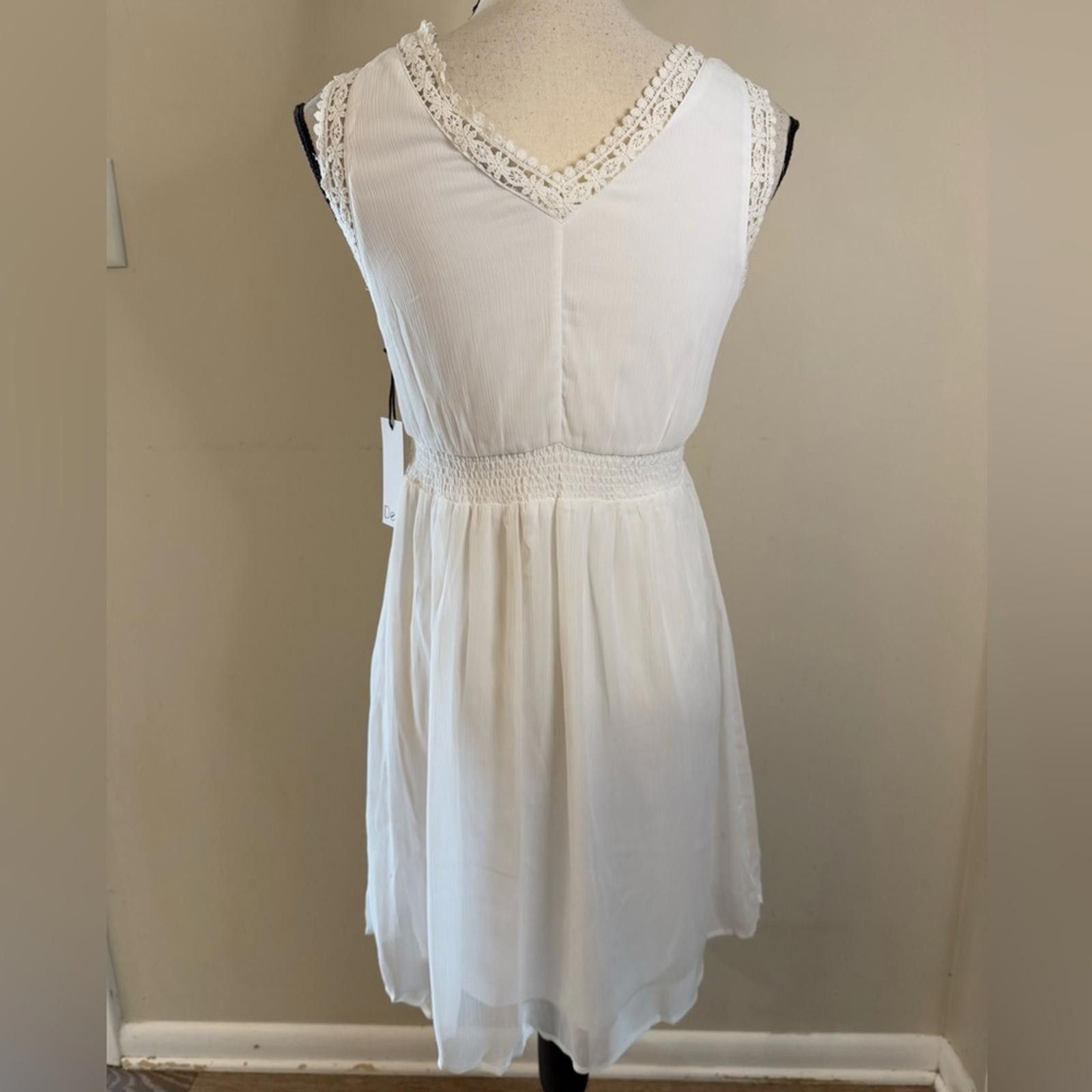 Forme D'Expression Dex white sleeveless lacey midi dress SZ small Size S / US 4 / IT 40 - 3 Thumbnail