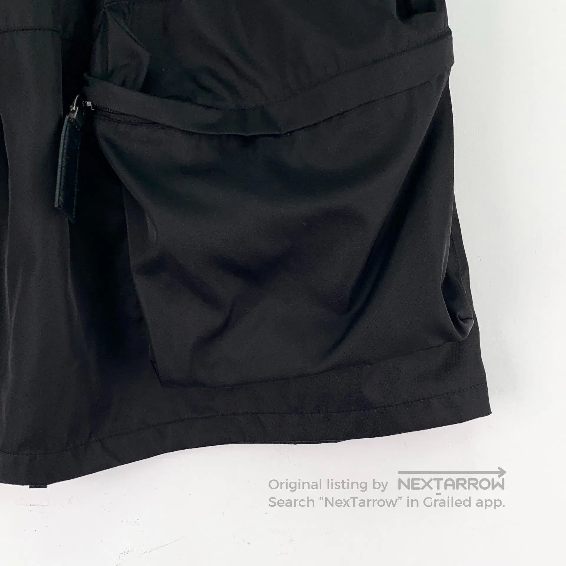 Prada Prada Black nylon pocket elastic waist workwear half skirt Size 39" - 4 Thumbnail