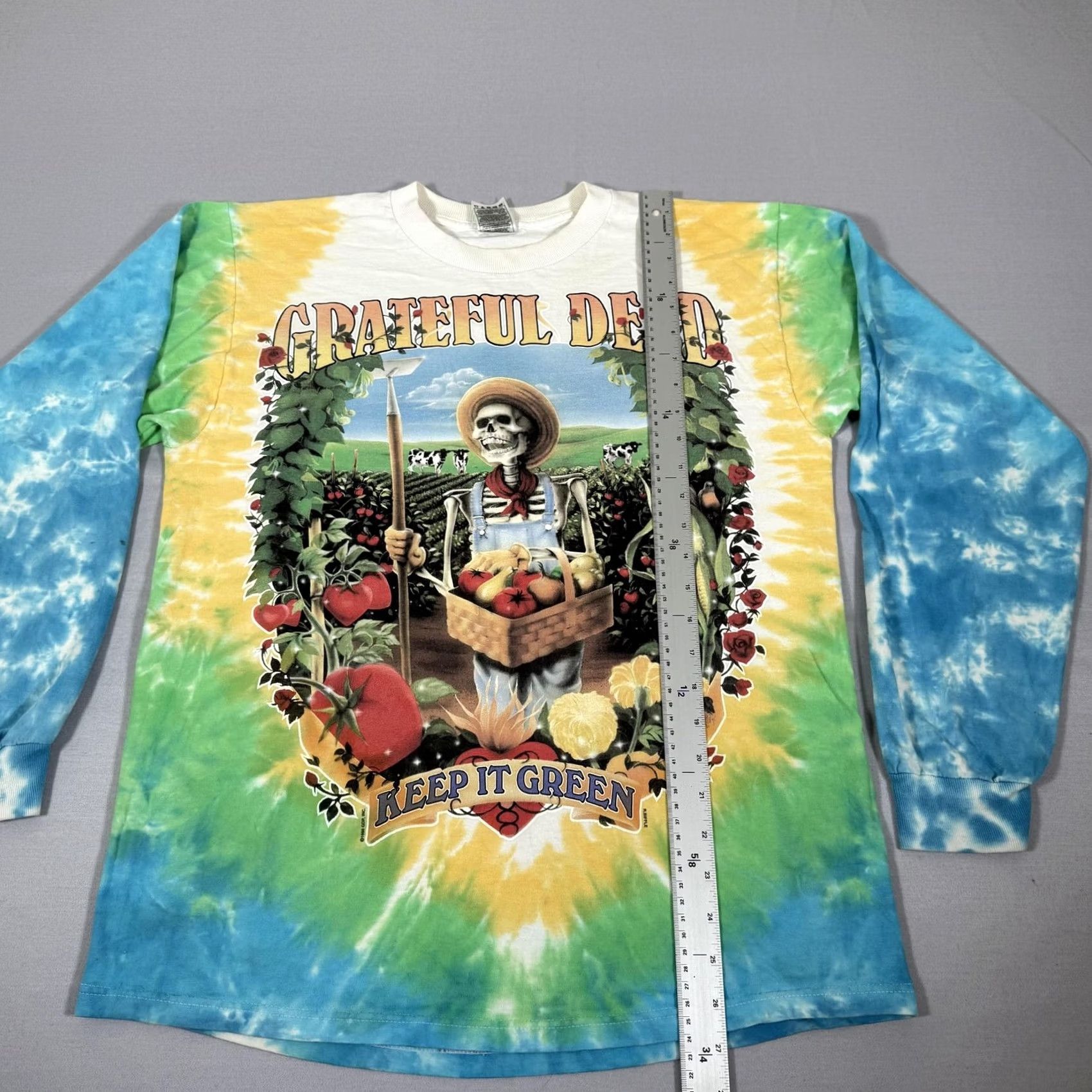 Fruit Of The Loom VINTAGE Grateful Dead Shirt Mens L Long Sleeve Tie Dye Keep It Green 1998 Size US L / EU 52-54 / 3 - 6 Thumbnail