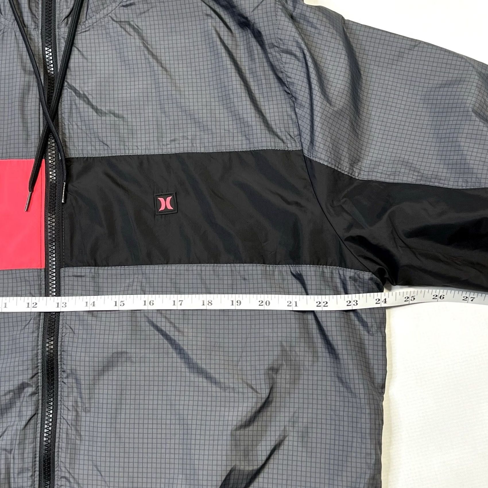 Hurley Hurley Windbreaker Jacket Mens Size L 90s Pink Gray Black Full Zip Hooded Pockets Lightweight New Regular fit Color Blocked Shirt/Coat? Size US L / EU 52-54 / 3 - 6 Thumbnail