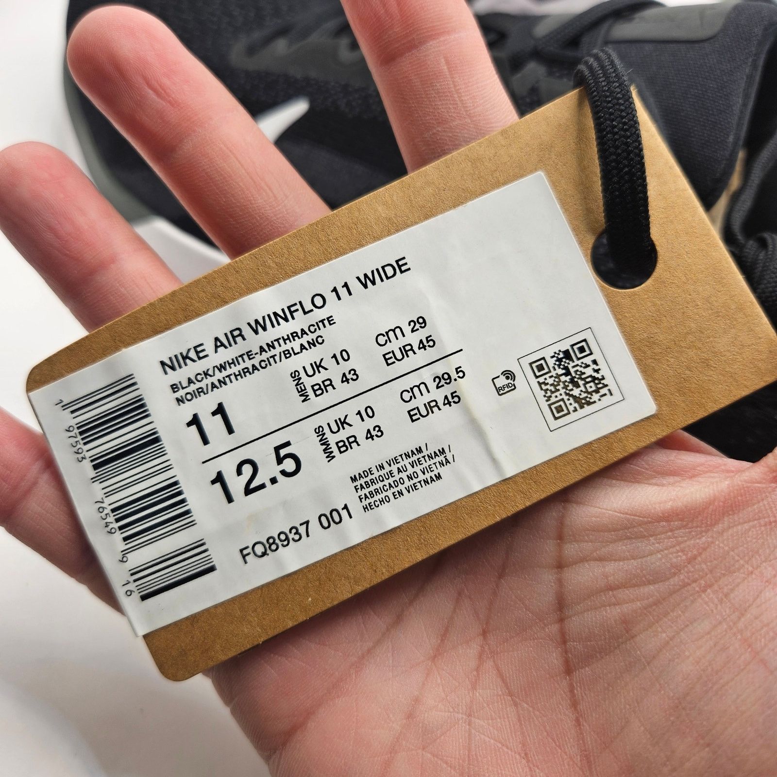 Nike NIKE MEN'S 11 EXTRA WIDE WINFLO 11 BLACK ANTHRACITE WHITE Size US 11 / EU 44 - 6 Thumbnail
