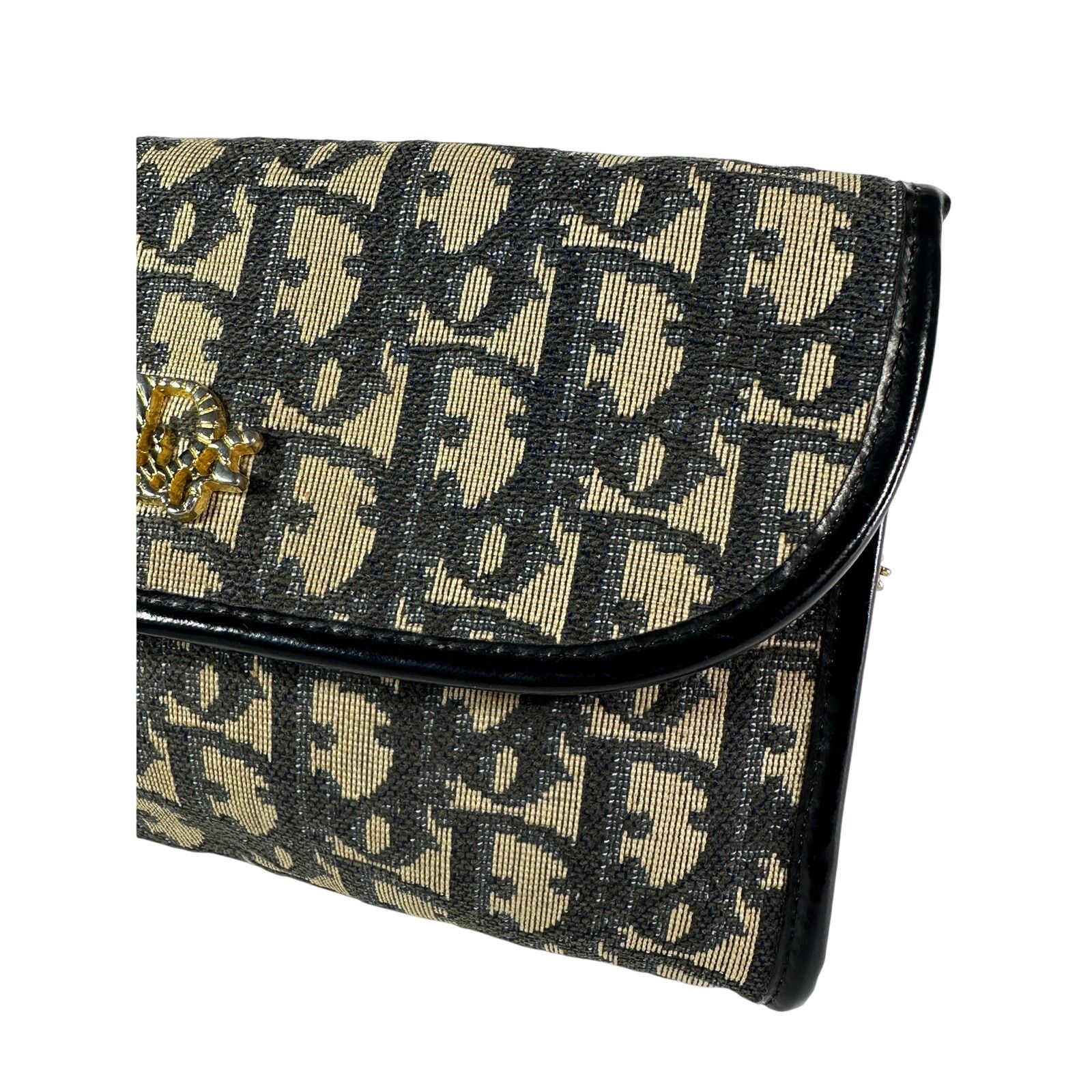 Dior CHRISTIAN DIOR VTG Trotter Canvas Mini Shoulder Bag Navy Size ONE SIZE - 4 Thumbnail