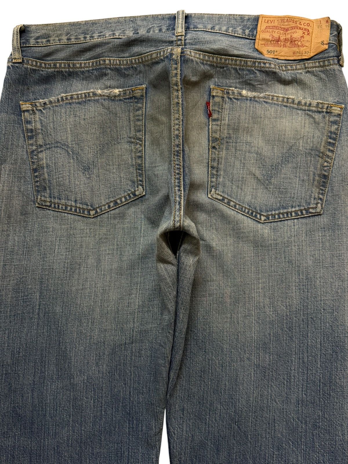 Levi's Vintage 90s Levis 501 Classic Blue Mud Wash Wide Leg Loose Size US 35 - 4 Thumbnail