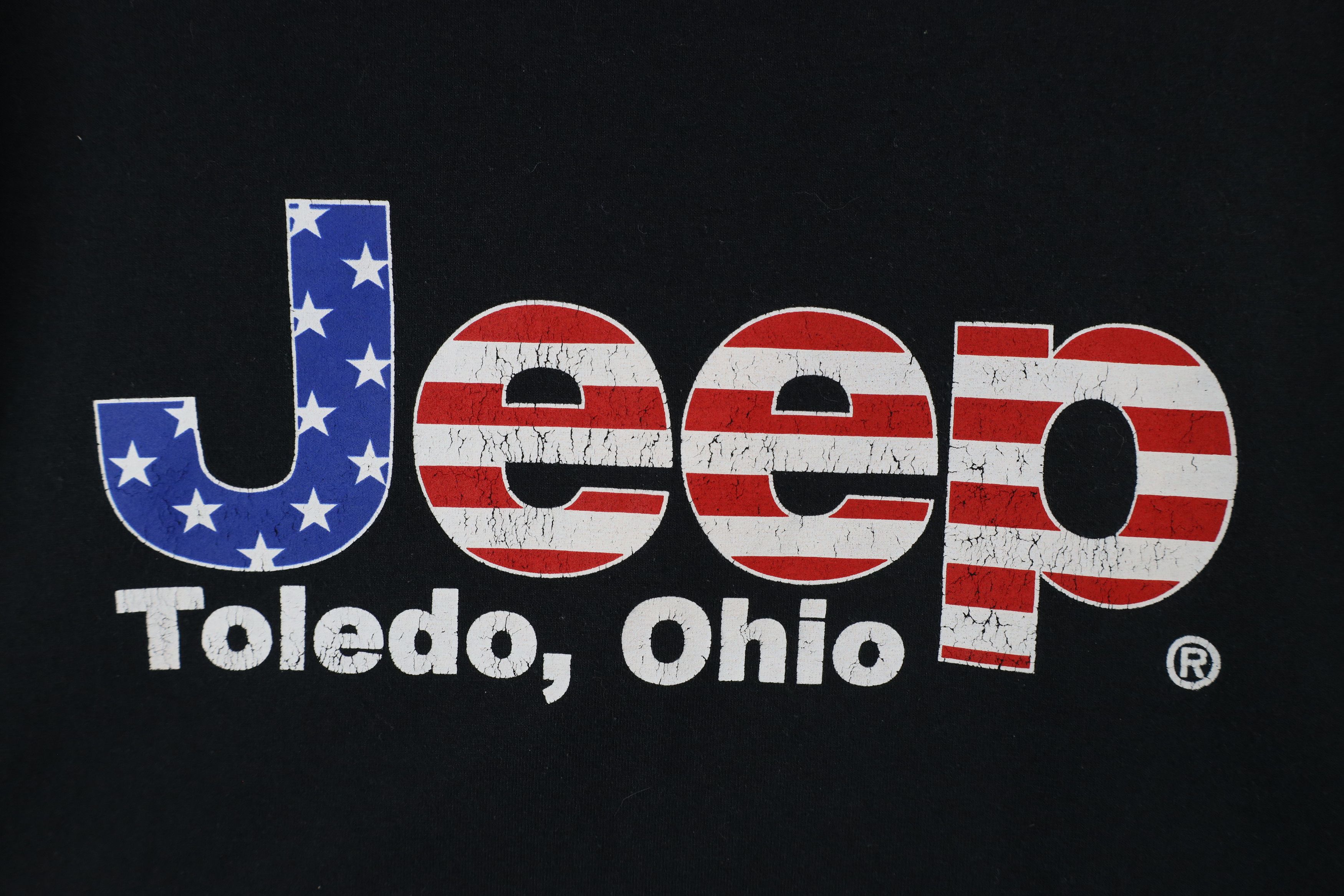Vintage Vintage 90s Spell Out USA Flag Jeep Motors T-Shirt Black Size US L / EU 52-54 / 3 - 4 Thumbnail