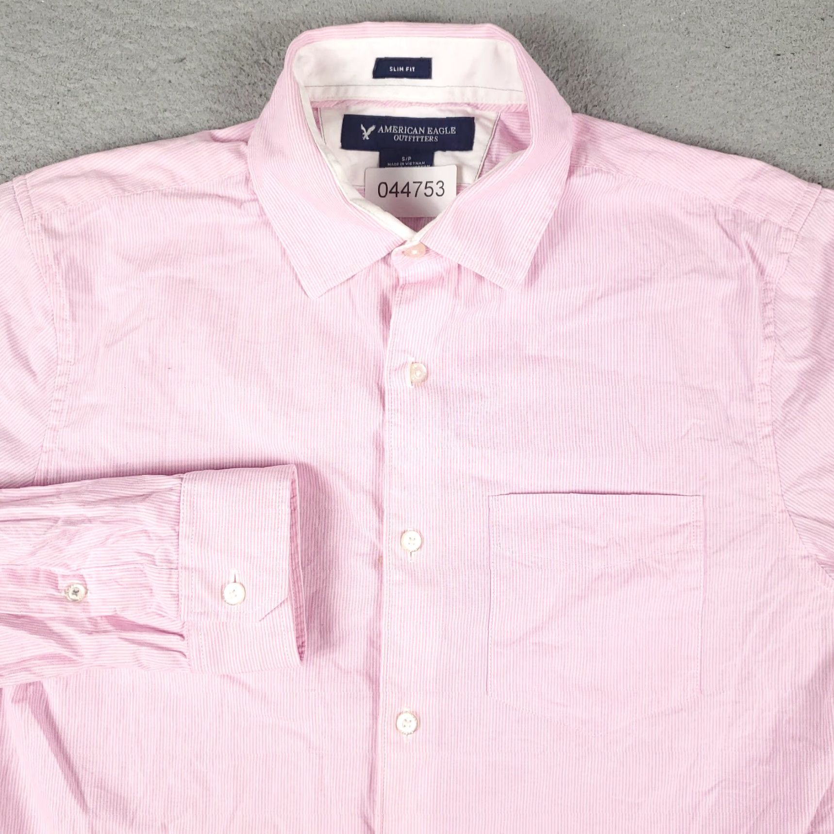 American Eagle Outfitters American Eagle Shirt Mens Small Pink Striped Button-Up Long Sleeve Casual Size US S / EU 44-46 / 1 - 2 Thumbnail