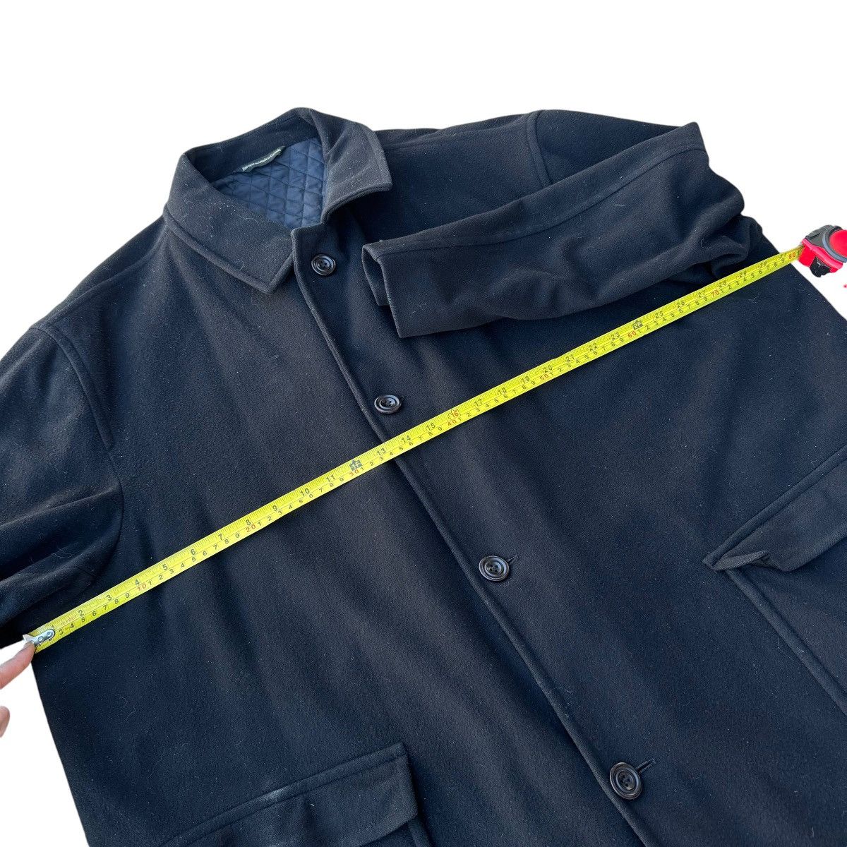 Loro Piana × Vintage ROCHESTER COUTURE WOOL TRENCH COAT BLACK DESIGNER JACKET 90s Size US XXL / EU 58 / 5 - 13 Thumbnail