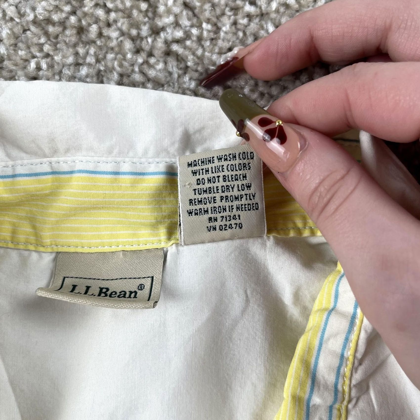 Vintage L.L. Bean Shirt Womens Large White Short Sleeve Stretch Casual Button Up Top Size L / US 10 / IT 46 - 4 Thumbnail