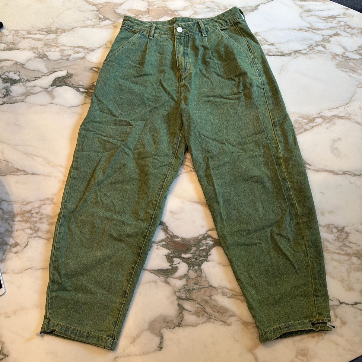 Pacsun Green high-waisted straight-leg denim jeans Size US 28 / EU 44 - 1 Thumbnail
