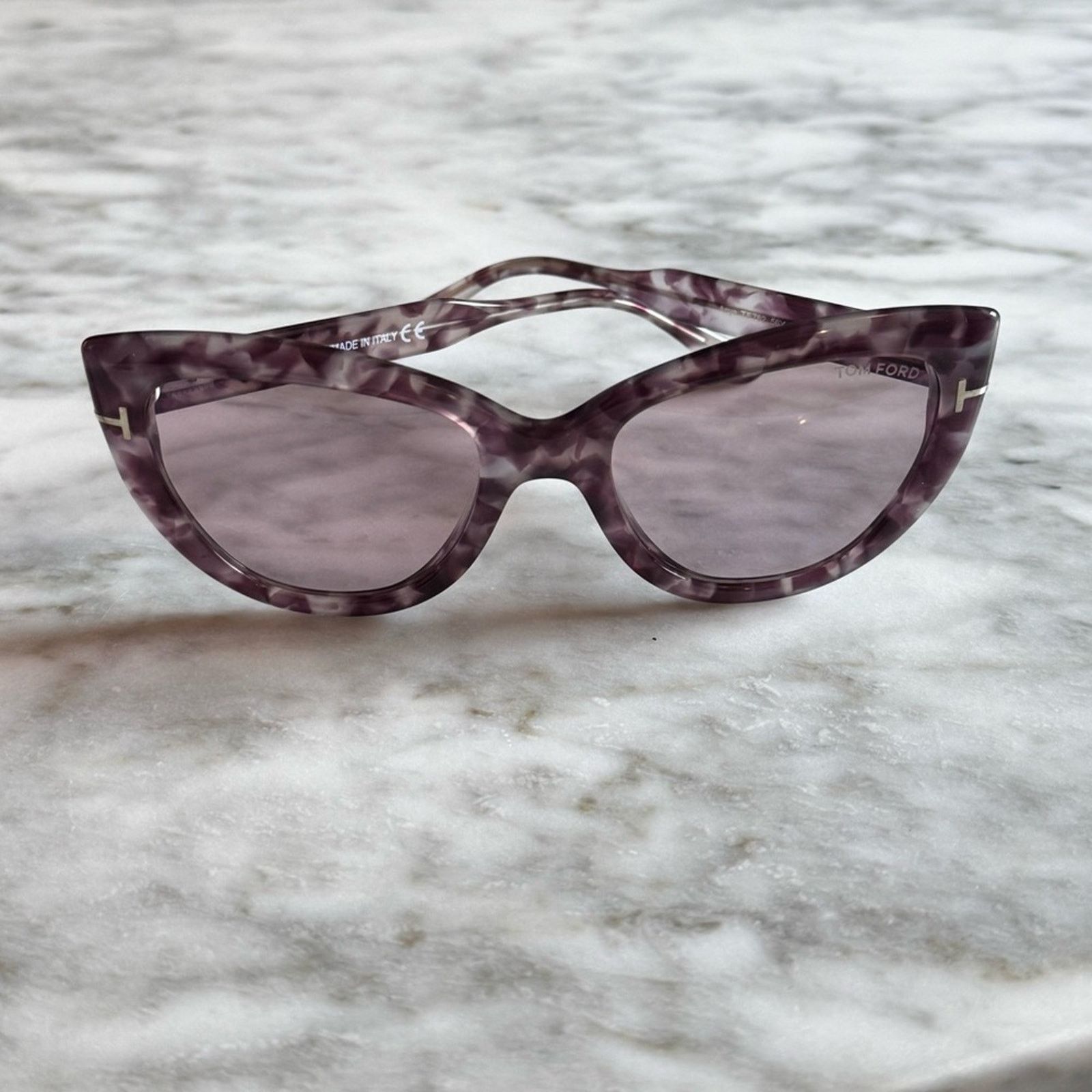 Tom Ford Tom Ford Anya Purple Havana Cat Eye Women's Sunglasses Size ONE SIZE - 5 Thumbnail