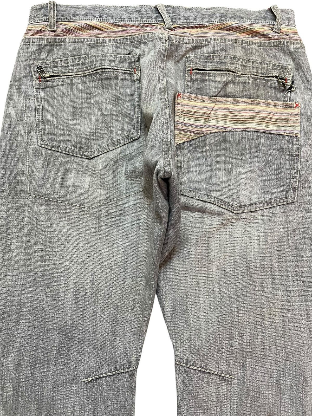 If Six Was Nine Vintage Wild Khakis Twisted Leg Grunge Distressed Denim Size US 35 - 7 Thumbnail
