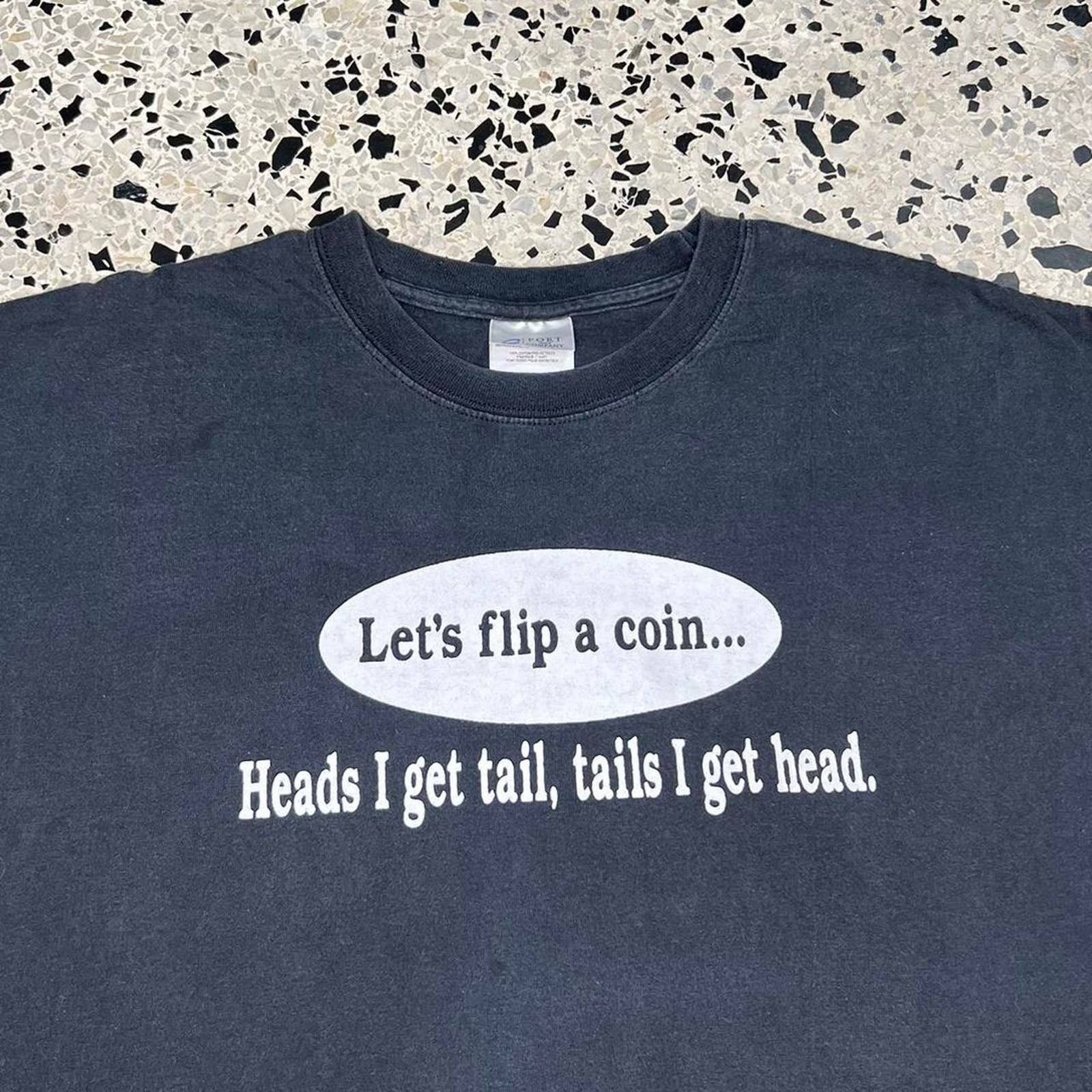 Japanese Brand × Vintage VINTAGE Y2K LET’S FLIP A COIN TEE Size US XL / EU 56 / 4 - 1 Thumbnail