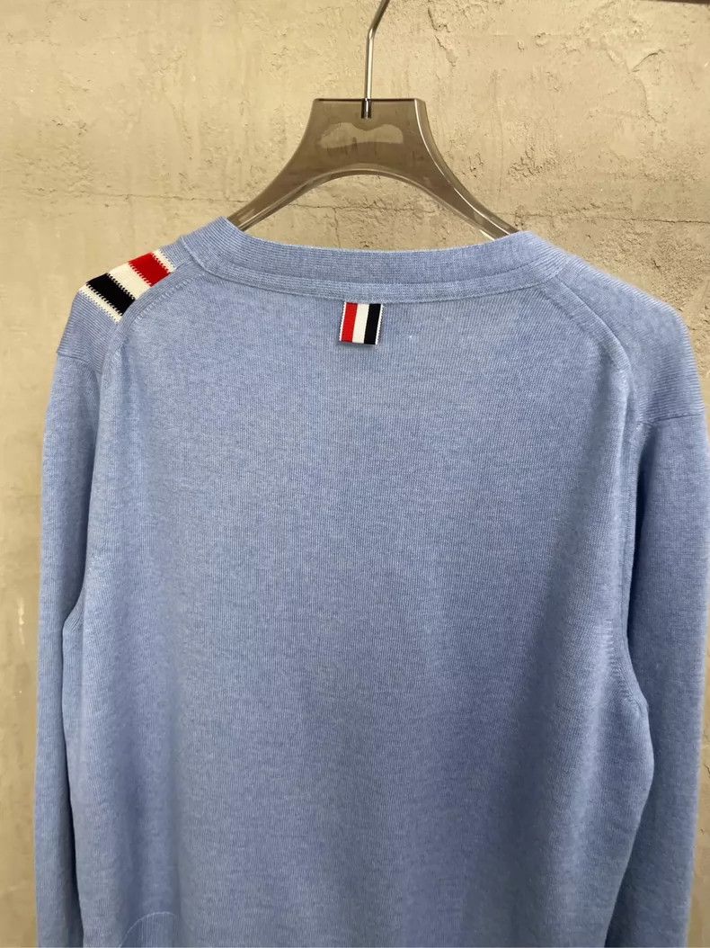 Thom Browne Thom Browne size1 Gray and blue colored striped wool sweate Size US S / EU 44-46 / 1 - 5 Thumbnail