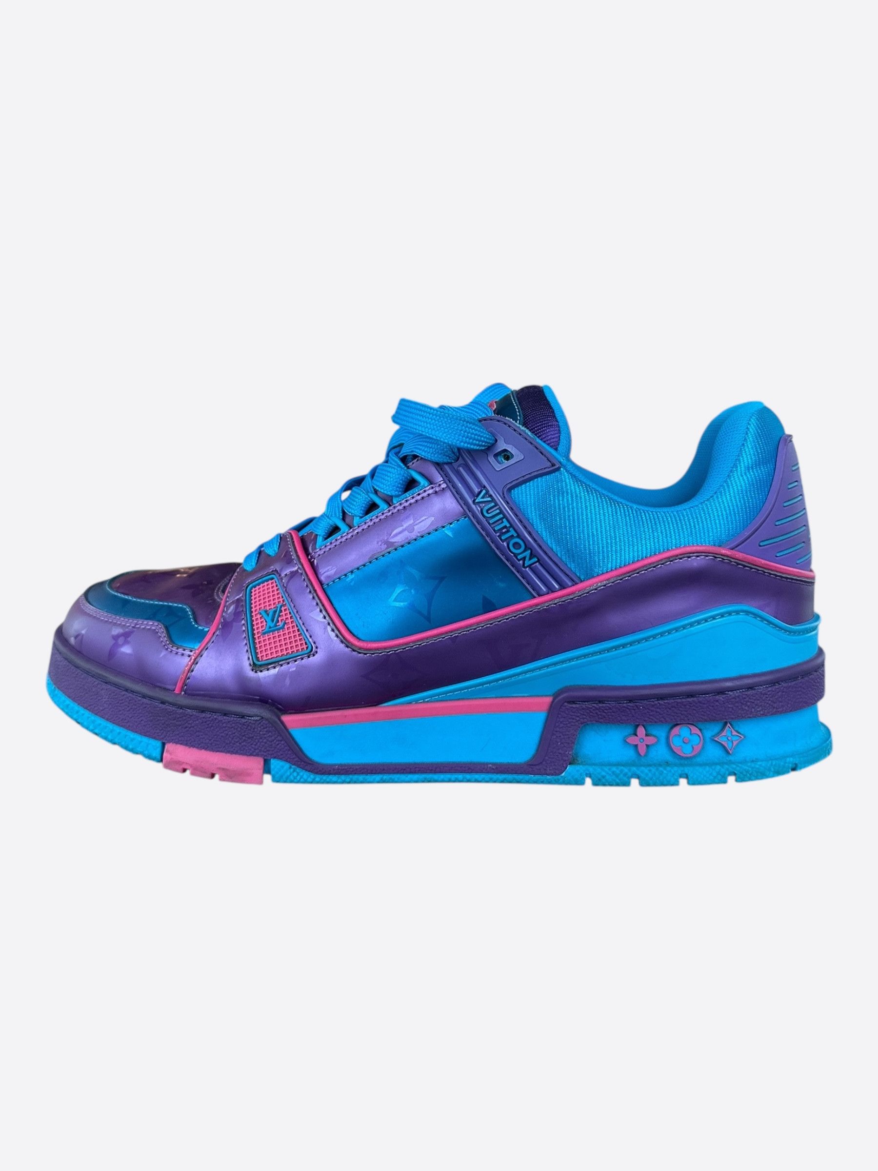 Louis Vuitton Louis Vuitton Purple & Blue Monogram Trainers Size US 9 / EU 42 - 3 Thumbnail