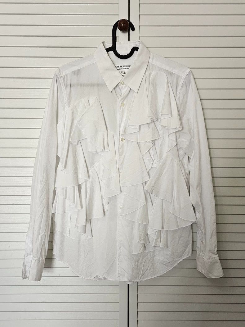 Comme des Garcons Comme Des Garcons White Ruffled Long Sleeve Shirt Size S / US 4 / IT 40 - 1 Thumbnail