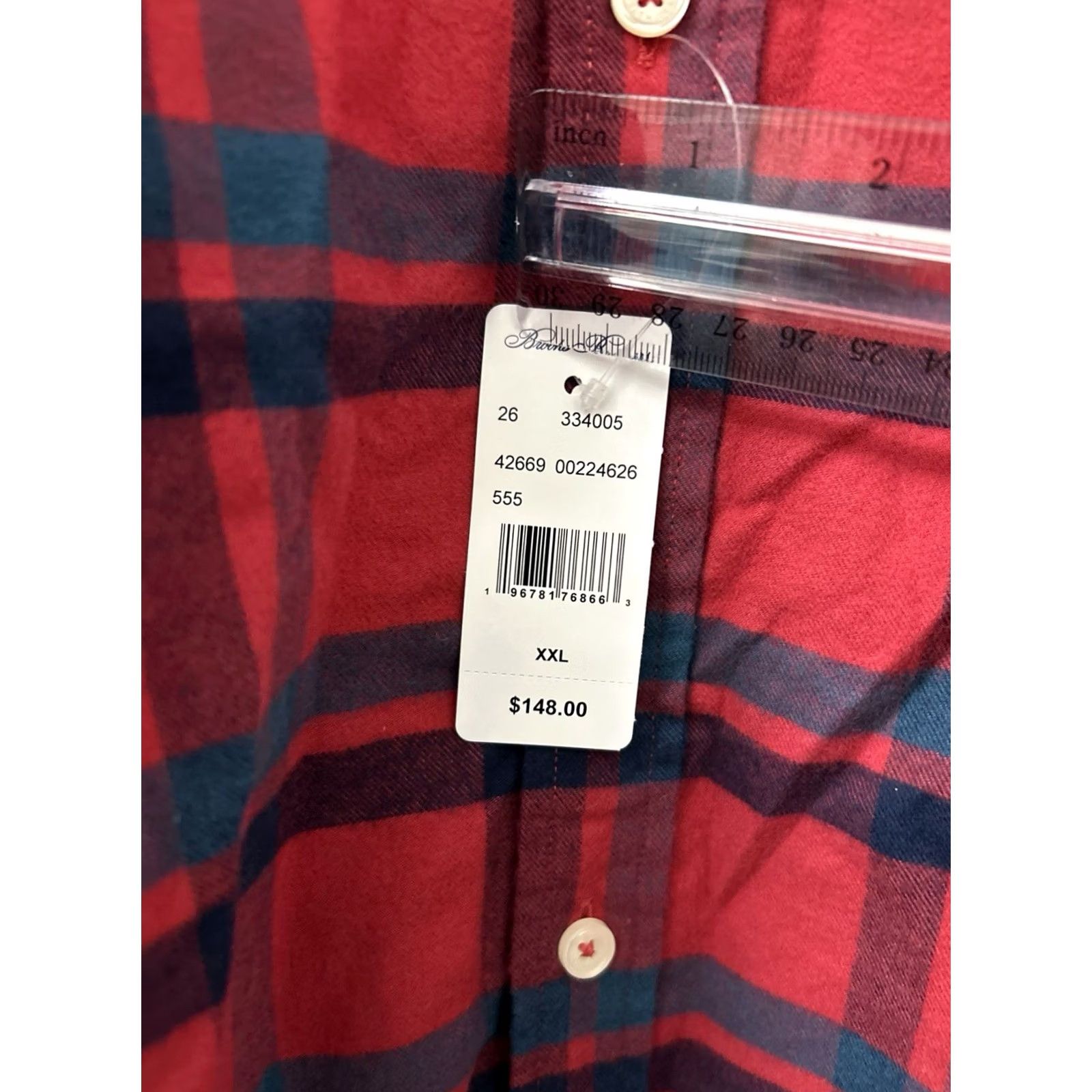 Brooks Brothers Brooks Brothers Original Polo Shirt Mens 2XL Red Plaid Flannel Button-Down NWT Slim Long Sleeve Casual Size US XXL / EU 58 / 5 - 7 Thumbnail