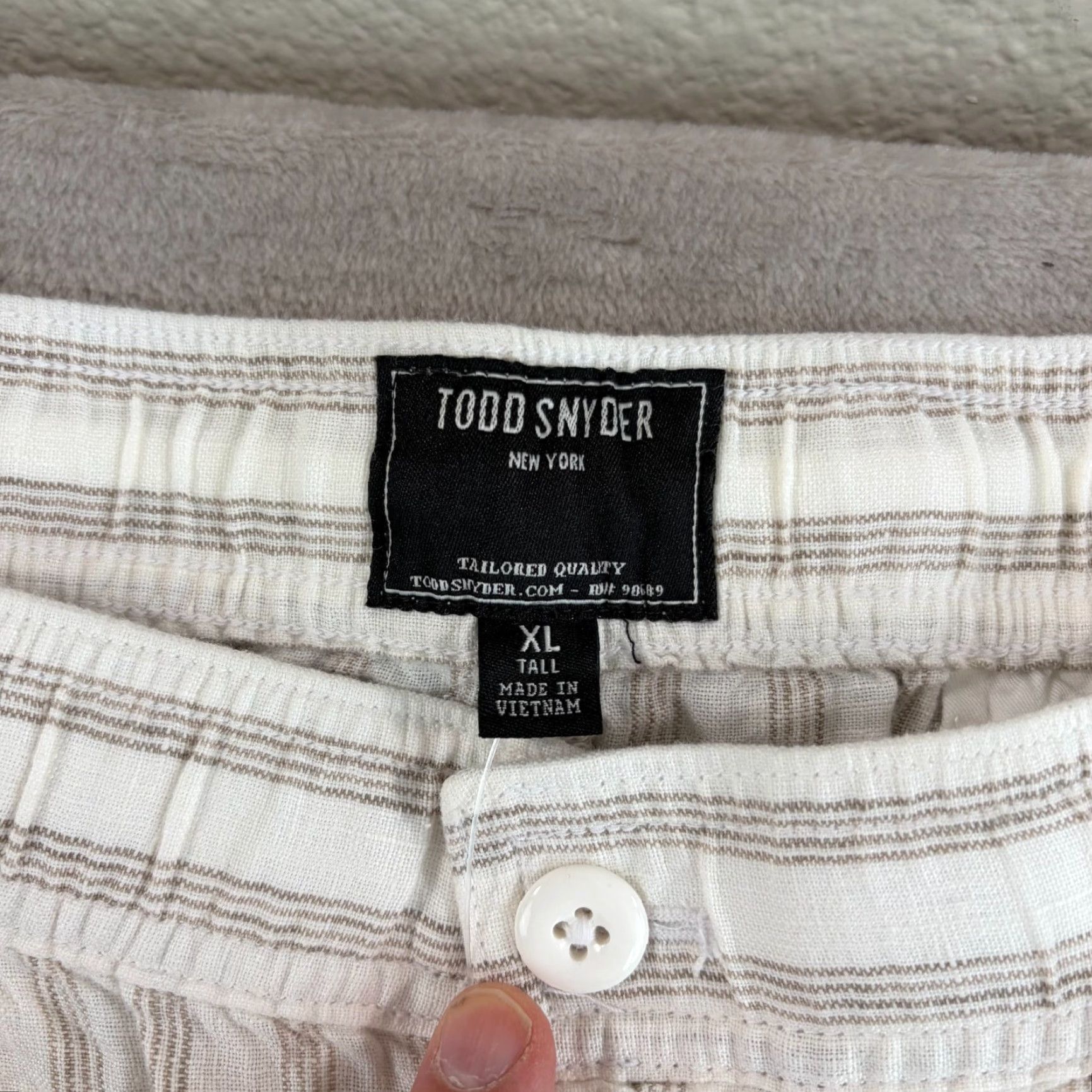 Todd Snyder TODD SNYDER Relaxed 100% Linen Leisure Pants White Striped Pleated NWT 40 Waist XLT Big & Tall Pants Mens Size US 36 / EU 52 - 2 Thumbnail