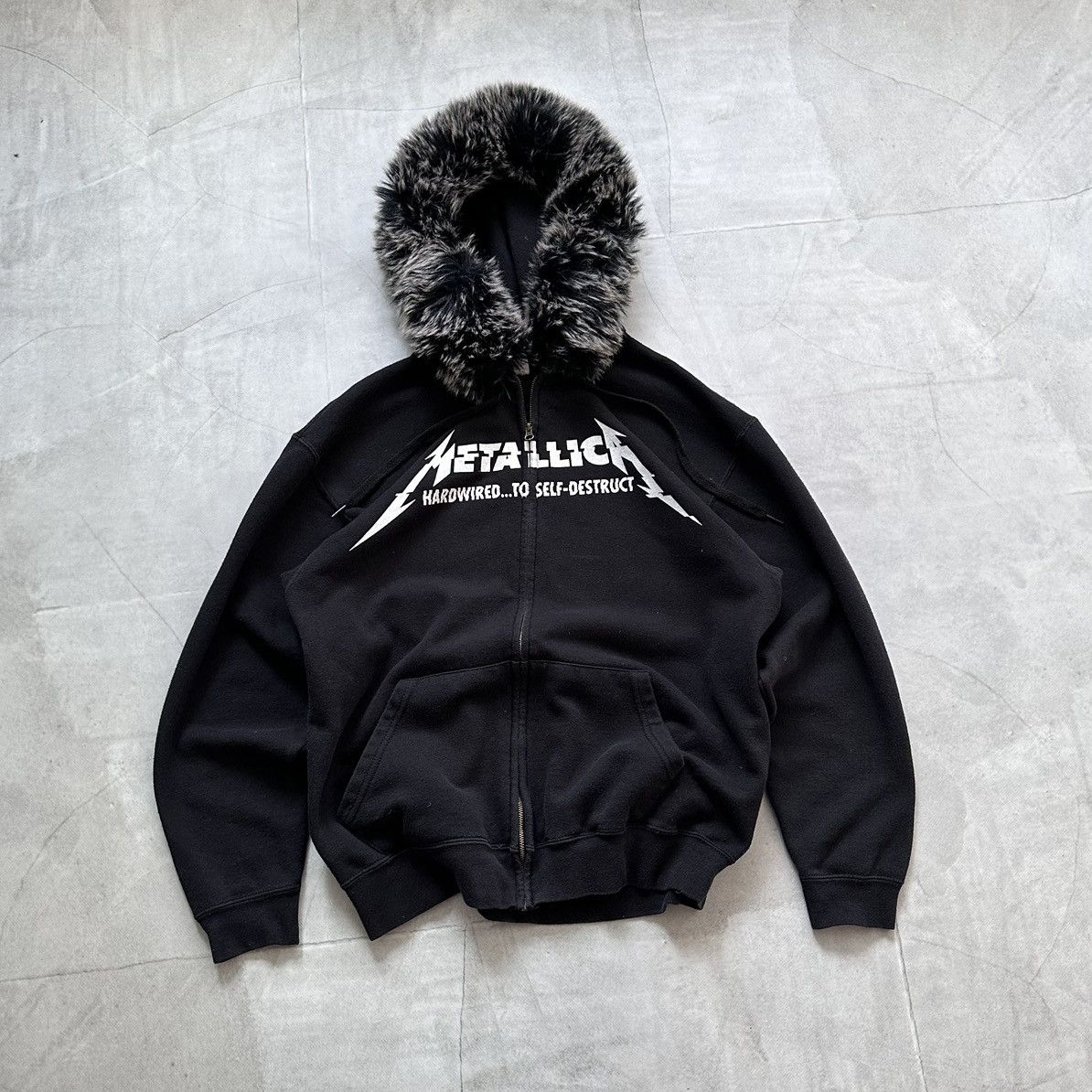9/S PROJECT FUR ZIP HOODIE - BLACK トップス 9/S PROJECT FUR ZIP