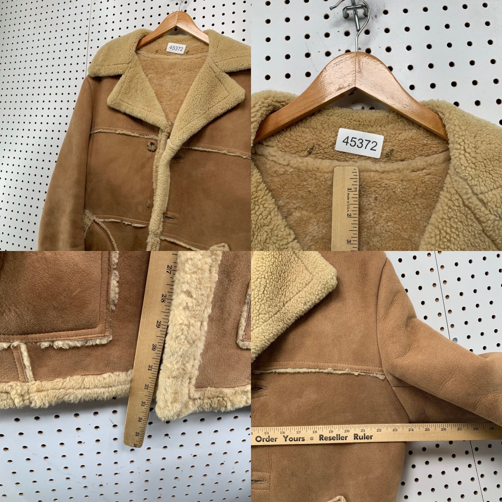 Marlboro VINTAGE Lakeland Coat Mens 40 Brown Suede Rancher Overcoat Cowboy Western Wool Lining 70s USA Size US XXS / EU 40 - 8 Thumbnail