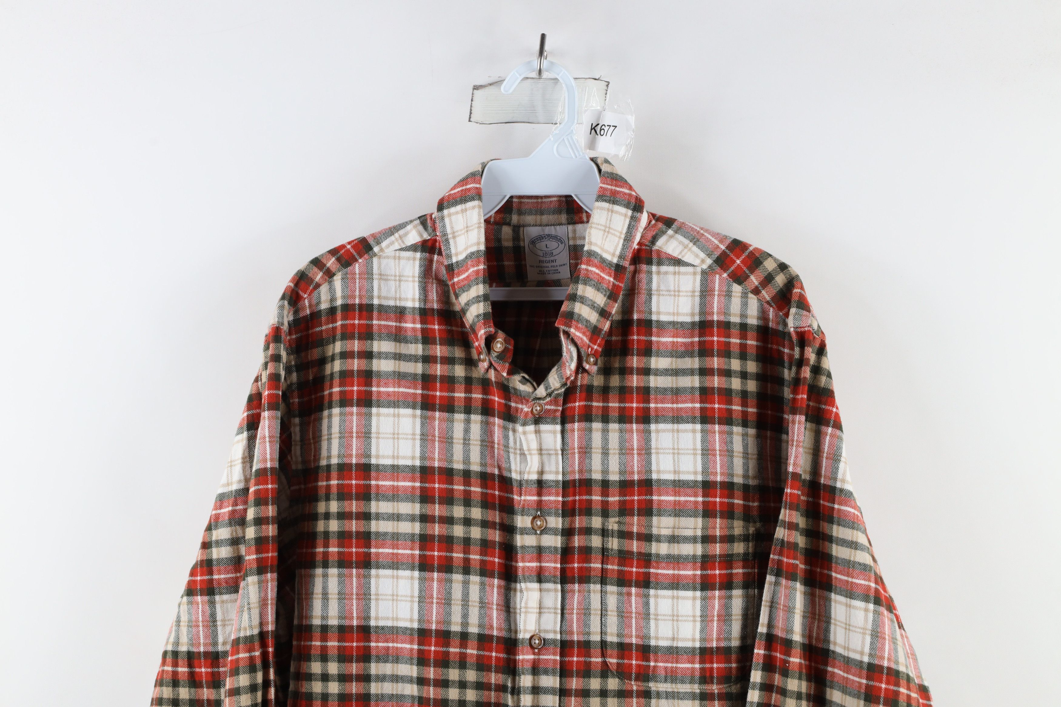 Brooks Brothers × Vintage Vintage Brooks Brothers Cotton Flannel Button Down Shirt Size US L / EU 52-54 / 3 - 2 Thumbnail
