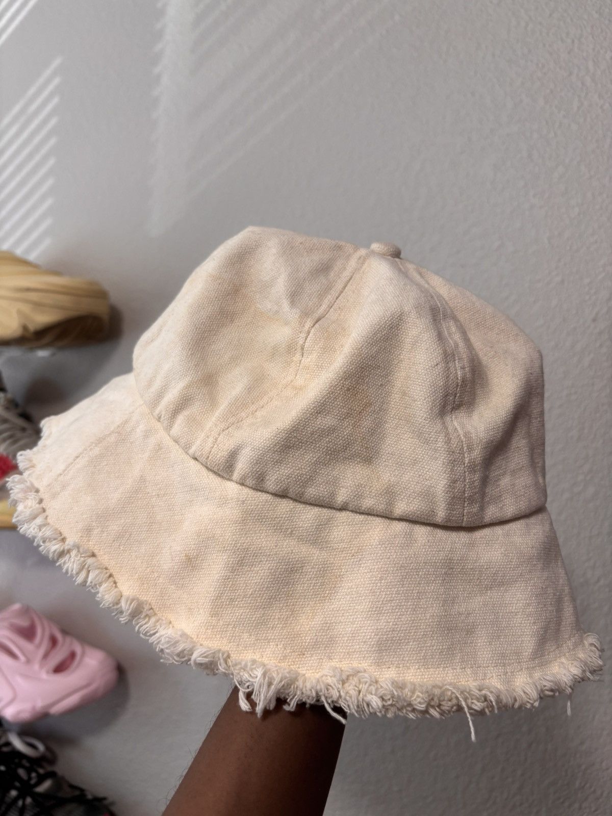 Vintage Vintage Cream Bucket Hat Size ONE SIZE - 2 Thumbnail