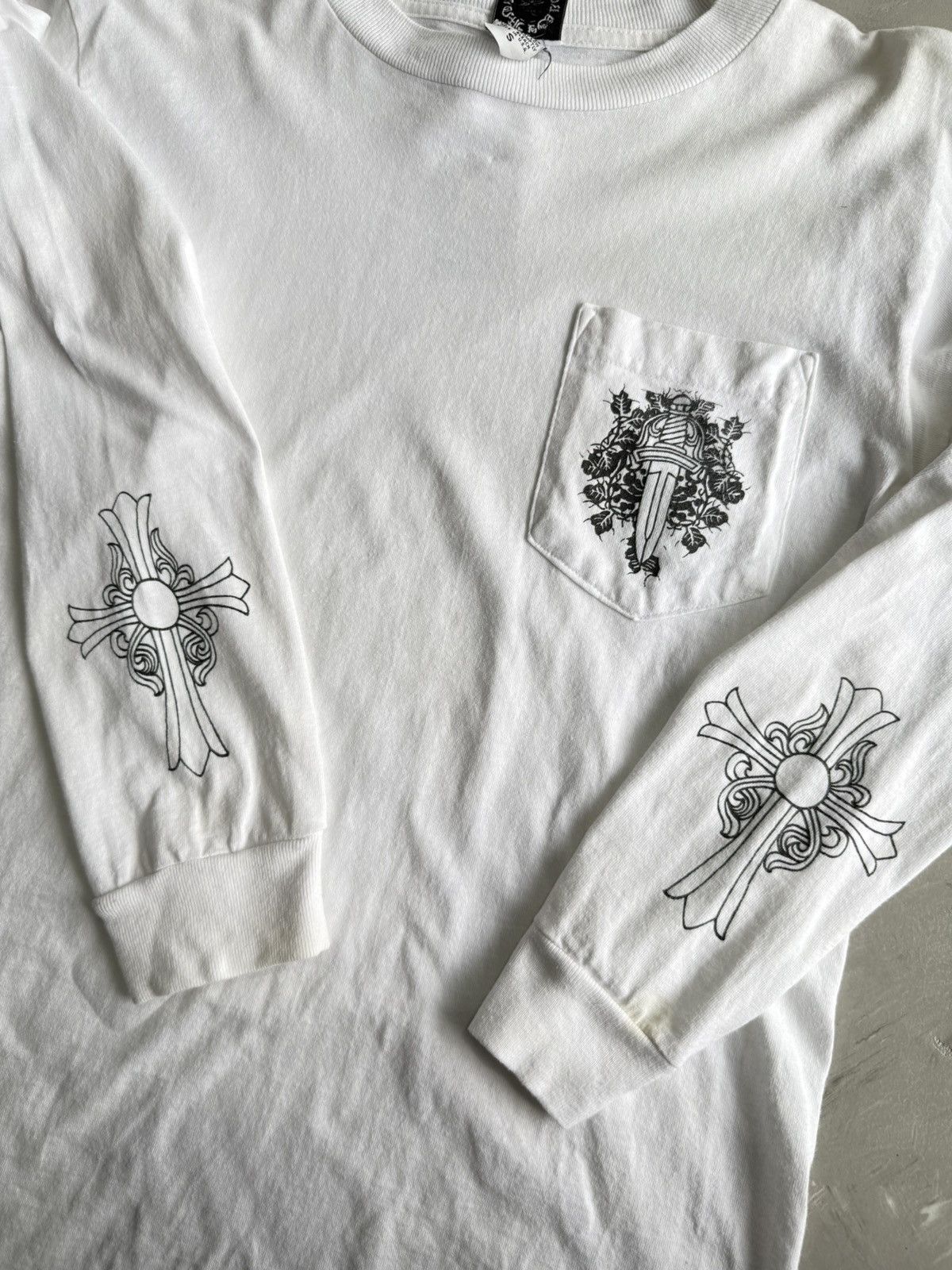 Chrome Hearts Rare 90s - Vine Dagger Pocket Longsleeves Size US S / EU 44-46 / 1 - 5 Thumbnail