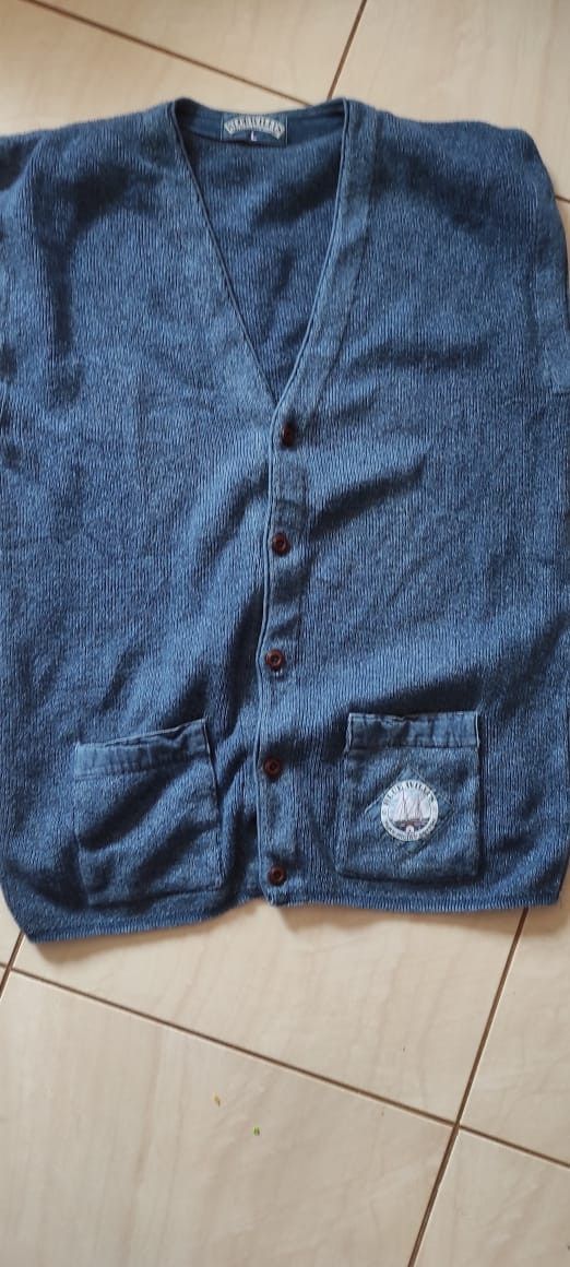Vintage Blue Willis Spectacular Indigo Jean Denim Cable Cardigan XL Size US L / EU 52-54 / 3 - 11 Thumbnail