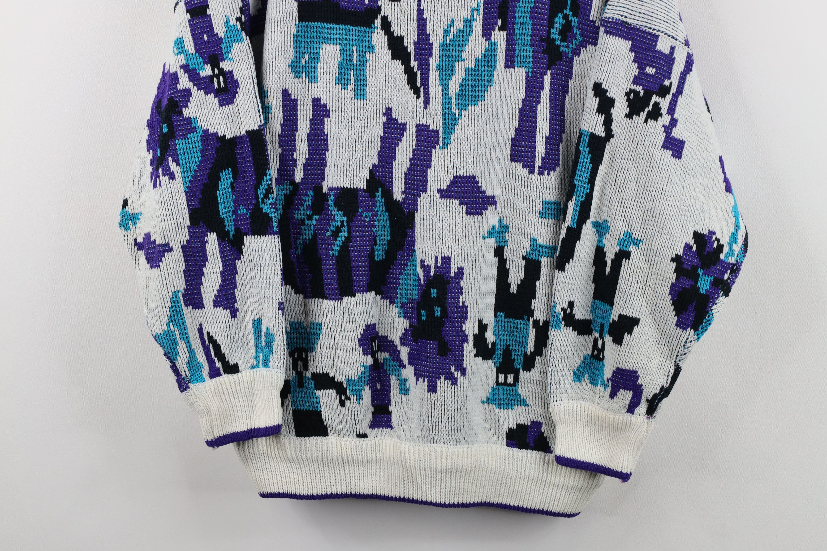 Vintage Vintage 90s Streetwear Lion All Over Print Knit Sweater Size M / US 6-8 / IT 42-44 - 3 Thumbnail