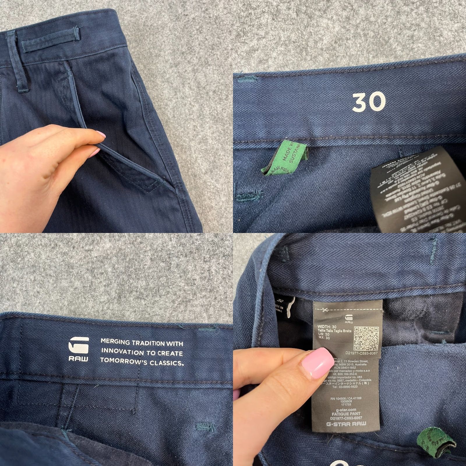 G-Star G-Star Jeans Fatigue Pant 30 30 Dark Blue Tapered 5-Pocket Denim Regular Mens Fatigue Pant Size US 30 / EU 46 - 8 Thumbnail