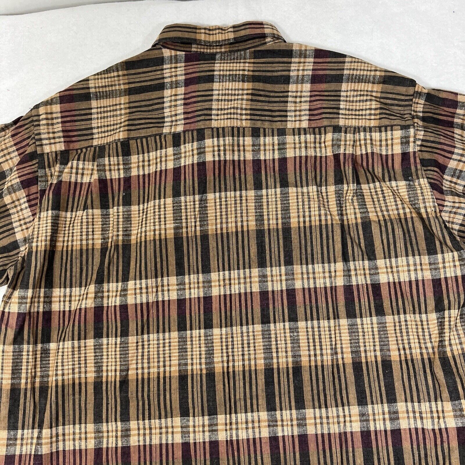 Other Donzini Collection Linen Blend Plaid Striped Button Shirt Size US L / EU 52-54 / 3 - 10 Thumbnail