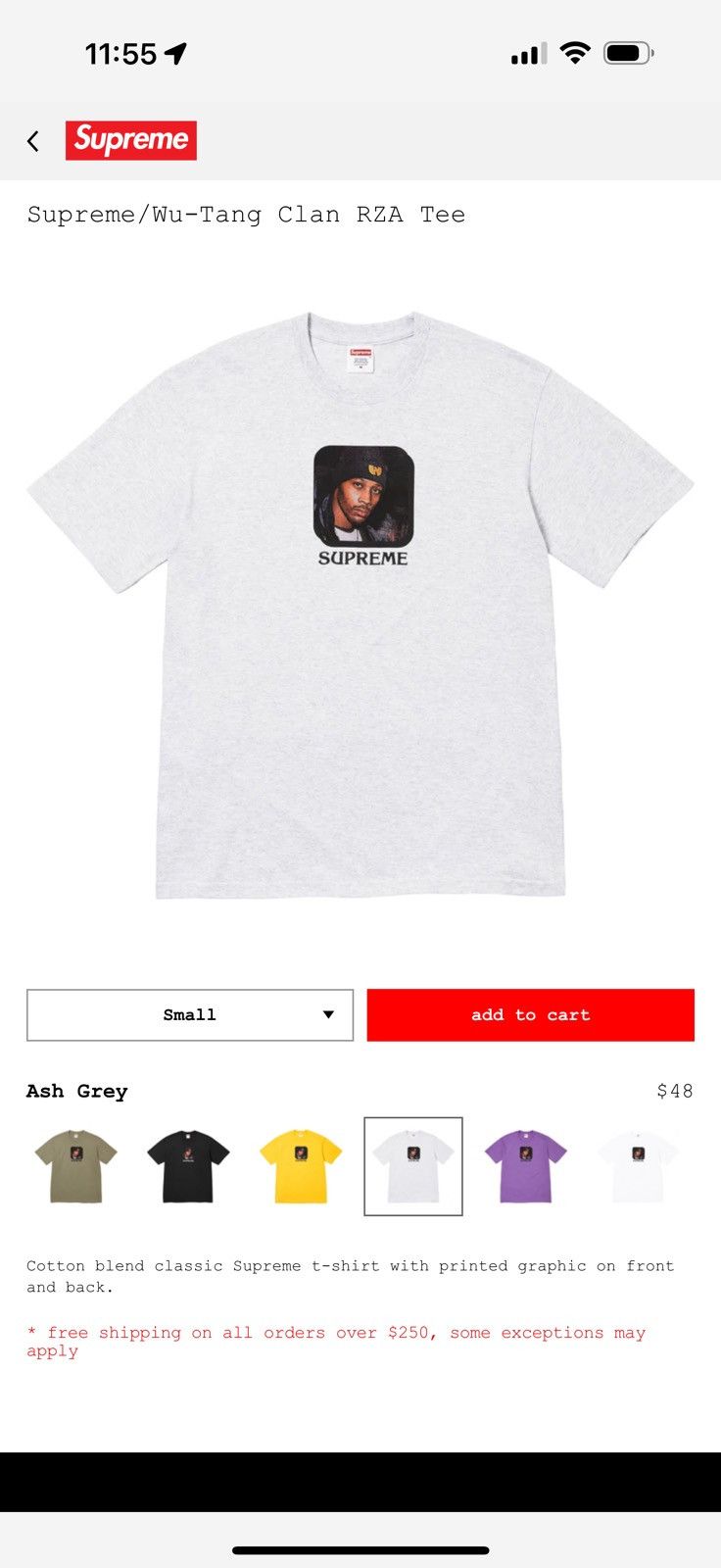 Supreme Wu Tang Clan RZA Tee Size US L / EU 52-54 / 3 - 2 Thumbnail