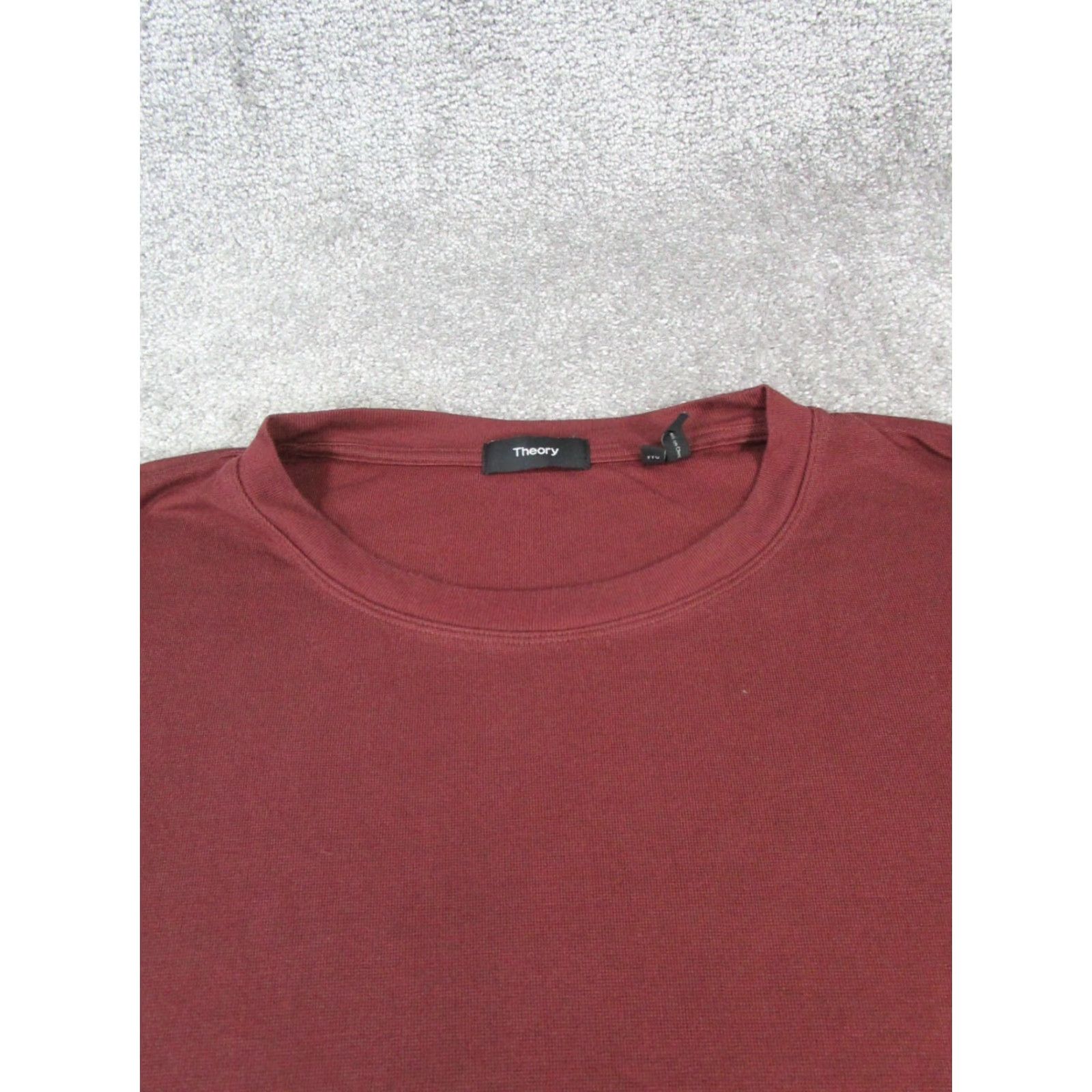 Theory Theory Shirt Womens Xxl Red Knit Longsleeve T-Shirt Solid Round Neck Pullover Modal Knit Sleeves Basic 2XL Red Womens Mens? Size XXL / US 16-18 / IT 52-54 - 2 Thumbnail