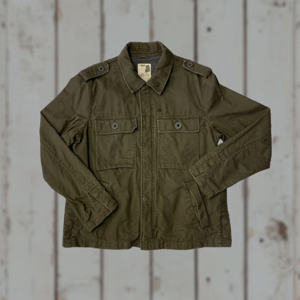 Old Navy VINTAGE Old Navy Army Green Jacket Coat Women's Large Full Zip Snap Button Army Coat Mid-Length Size L / US 10 / IT 46 - 1 Thumbnail