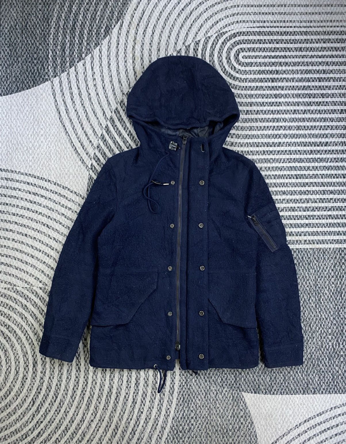 NANO universe NANO Universe Japan Multipocket Wool Hoodie Jacket Size US S / EU 44-46 / 1 - 5 Thumbnail