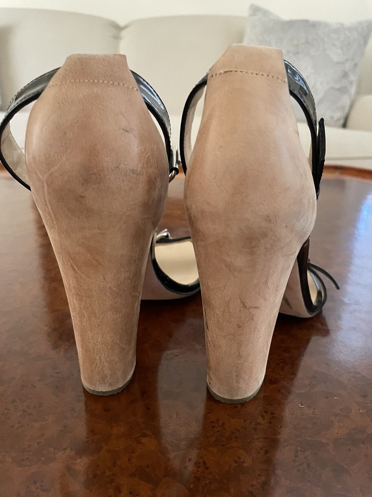 Giuseppe Zanotti Contrast Heel Patent Ankle Strap Sandal Size US 8 / IT 38 - 3 Thumbnail