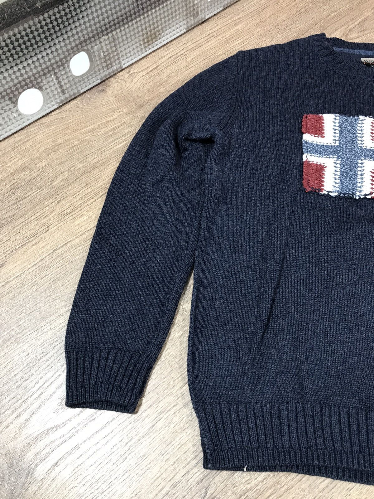 Napapijri Vintage Napapijri Knit Sweater Flag Big Logo Size US L / EU 52-54 / 3 - 2 Thumbnail