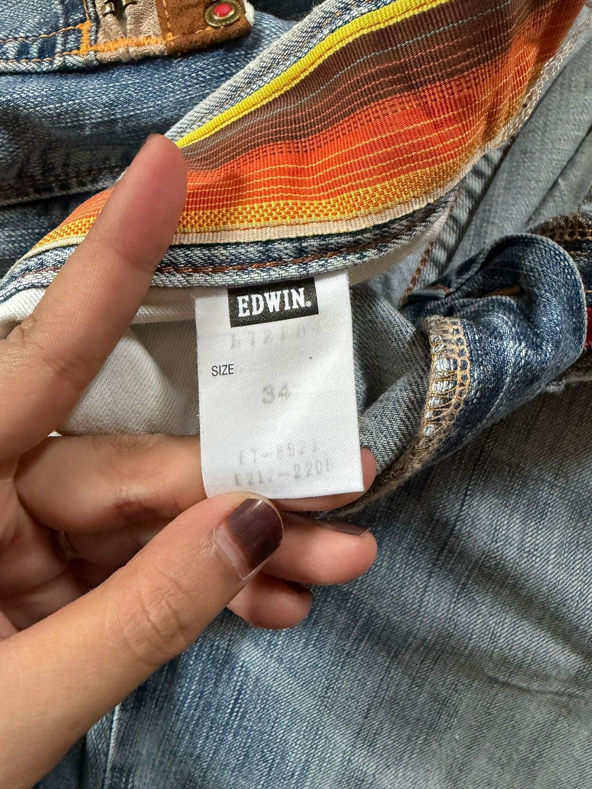 Edwin Vintage Edwin 503 Faded Wash Distress Flare Jeans Size US 33 - 5 Thumbnail