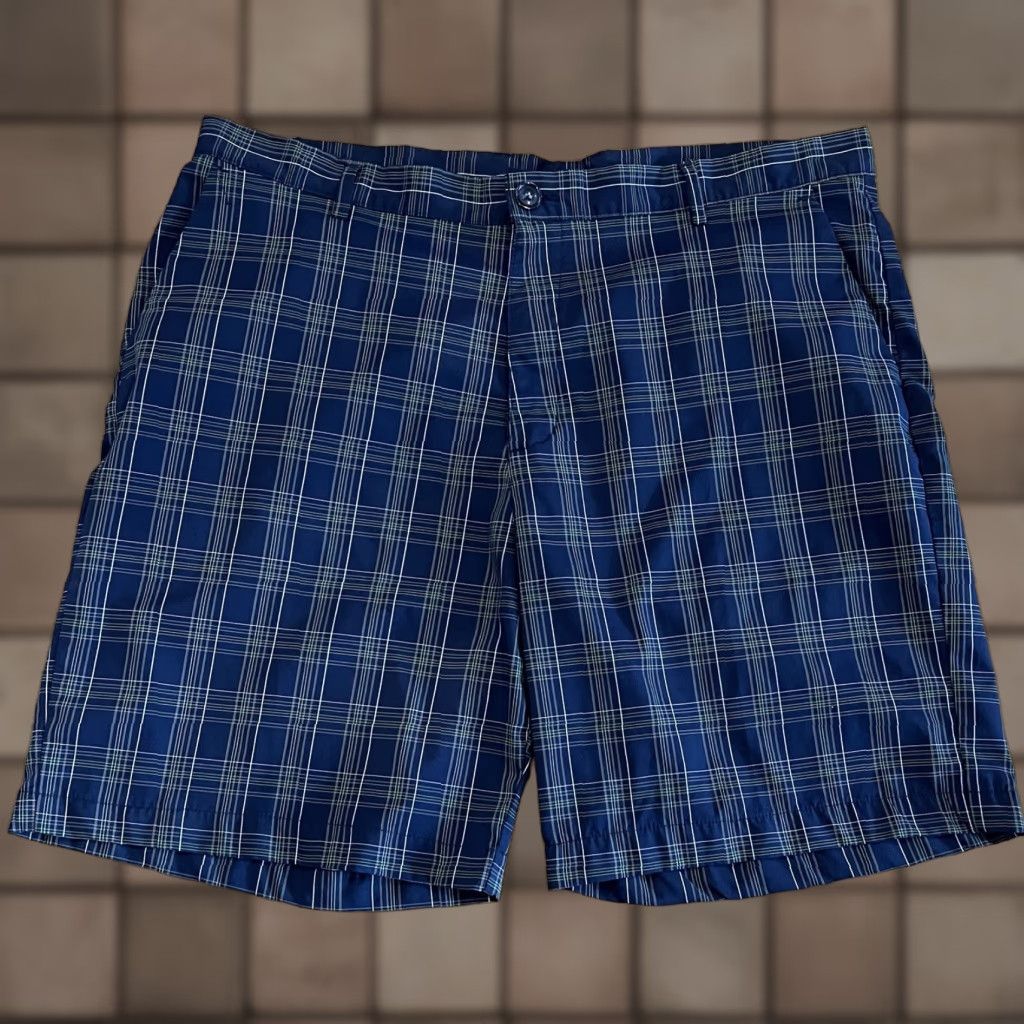 Chaps Chaps Golf 78 Shorts Men's Flat Front Stretch Polyester Navy Blue Plaid 42 Size US 42 / EU 58 - 1 Thumbnail