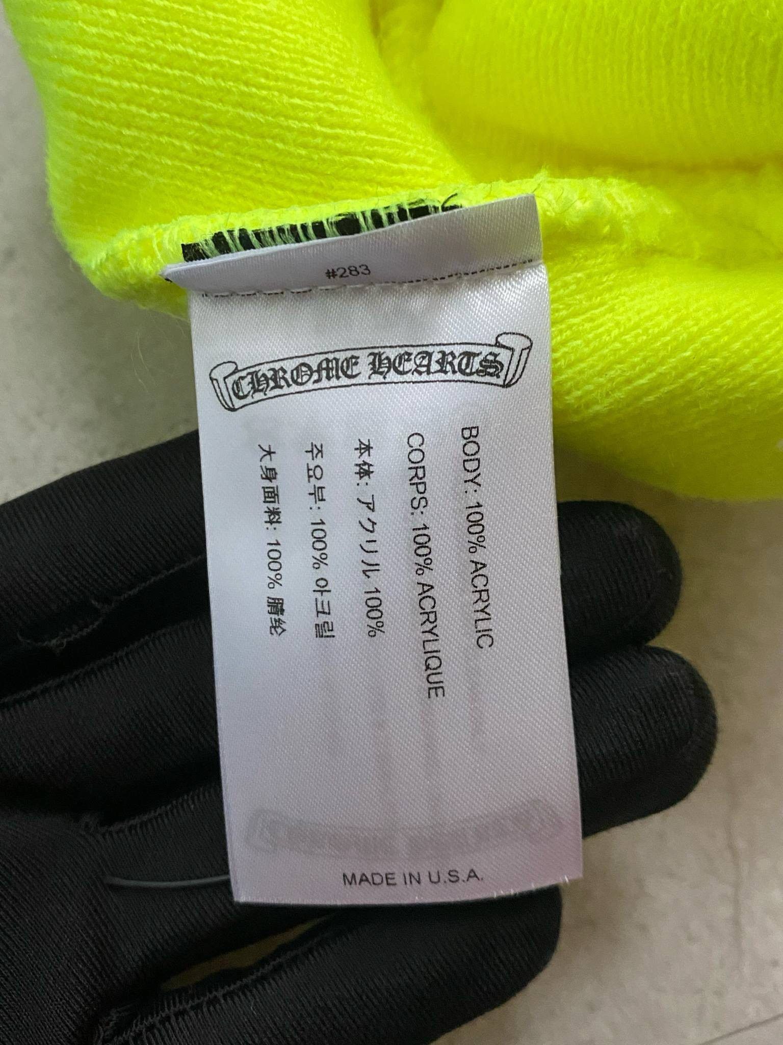 Chrome Hearts Chrome Hearts stacked +CHROME HEARTS+ beanie neon lime Size ONE SIZE - 6 Thumbnail