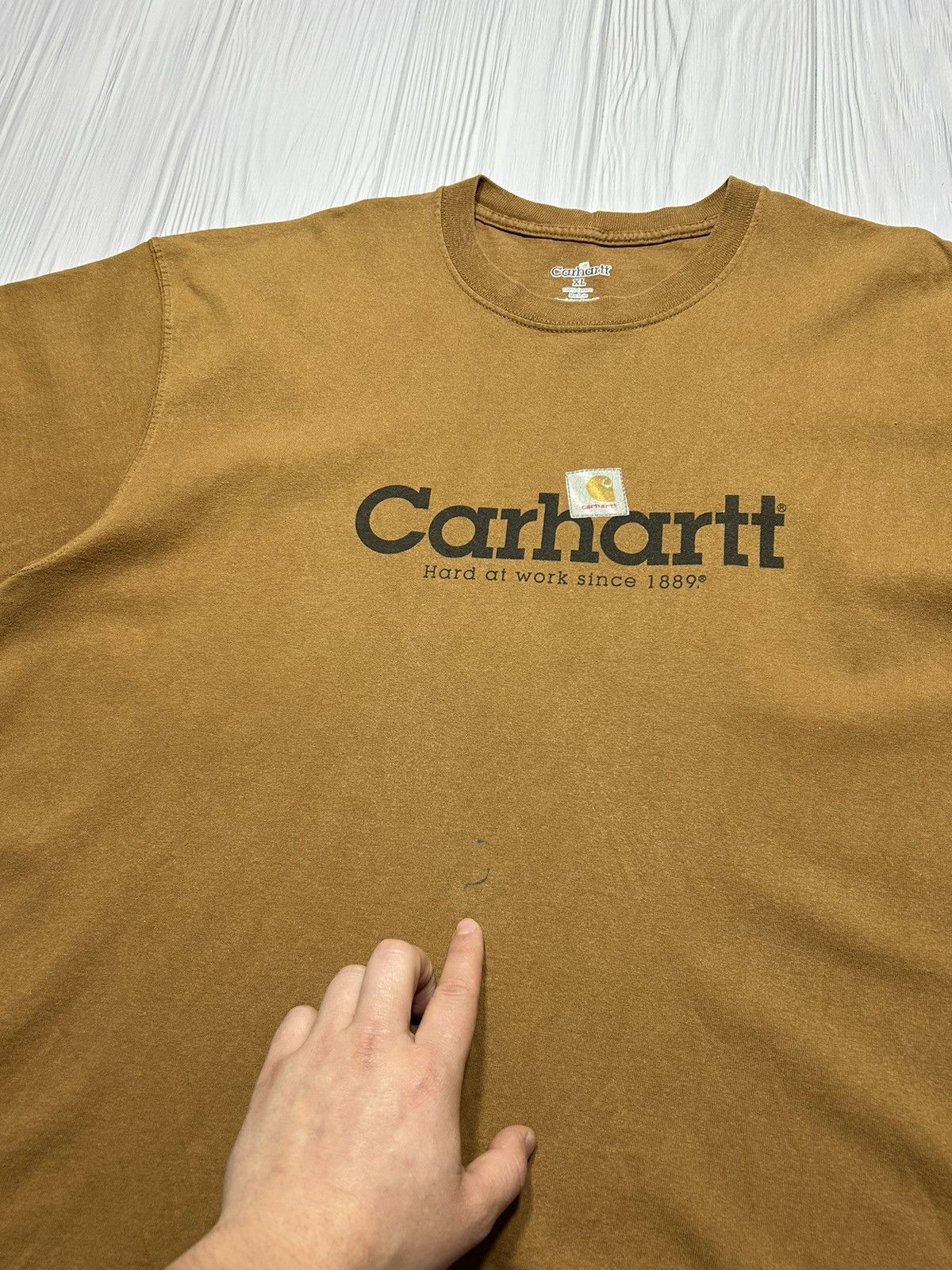 Carhartt Vintage Y2K Carhartt Hard Work 1889 T-Shirt Size US XL / EU 56 / 4 - 5 Thumbnail