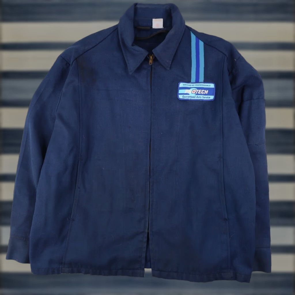 Vintage VINTAGE 76 Pro Tech Jacket Work Mens Large Blue Size US L / EU 52-54 / 3 - 1 Thumbnail